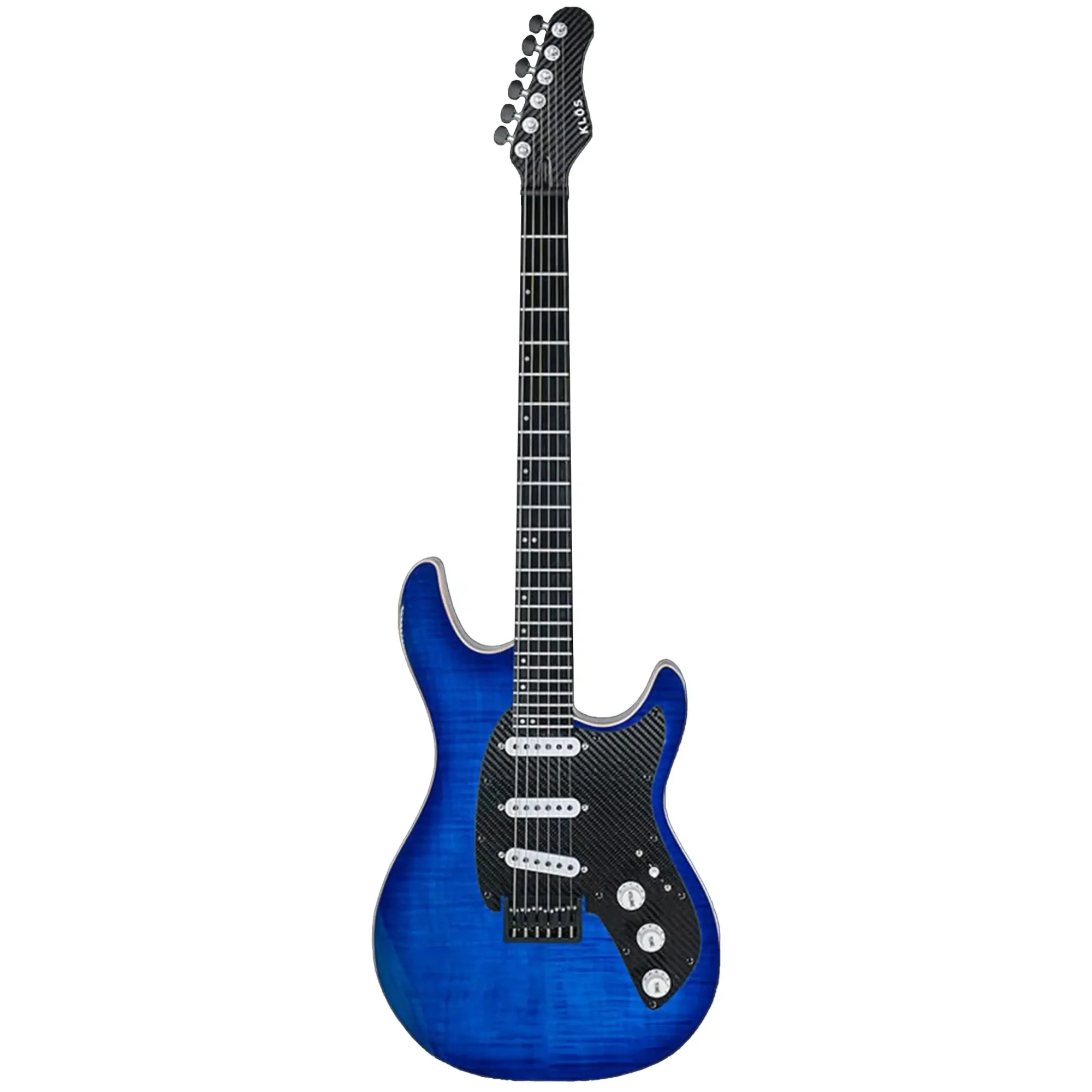 Klōs Artemis Custom Series 22 Fret Blue Flame Maple Electric Guitar with Klos Single Coils Pickup - Image 3