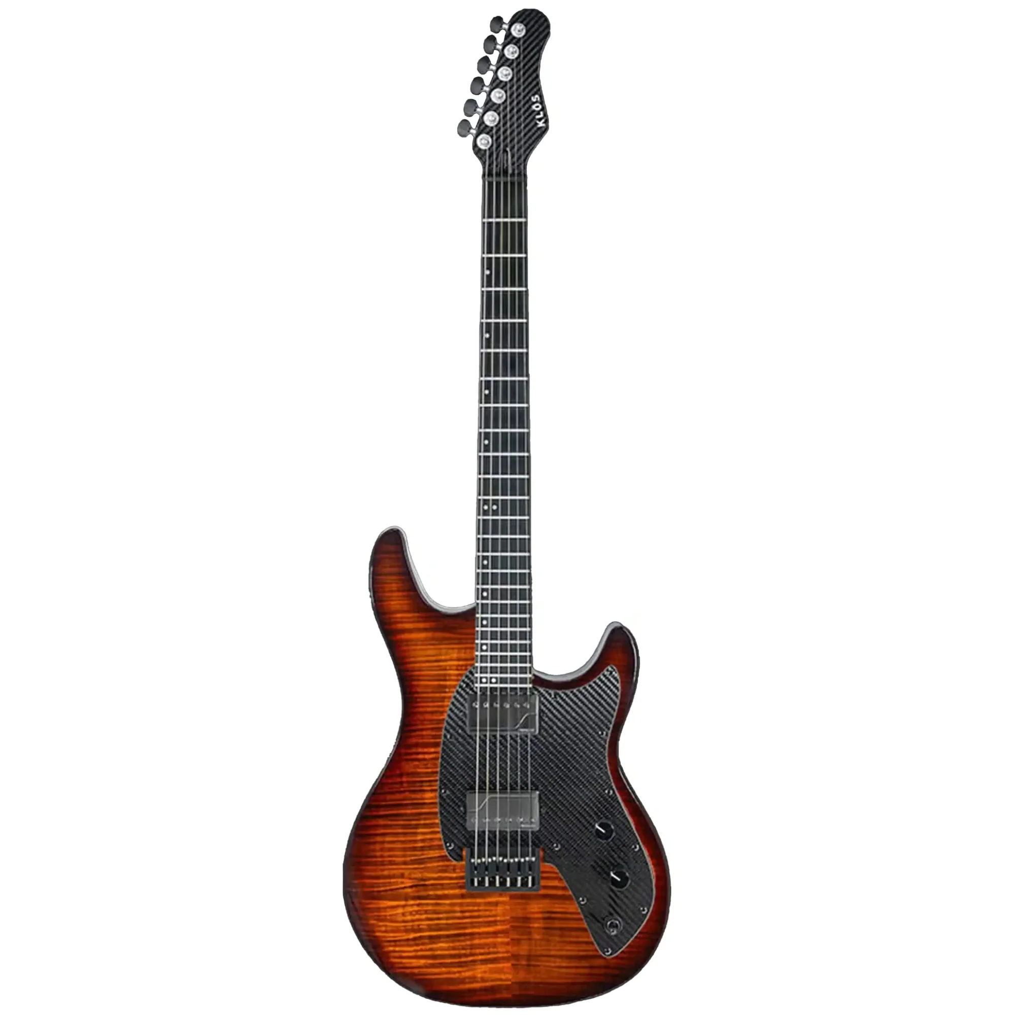 Klōs Artemis Custom Series 22 Fret Sunburst Flame Maple Electric Guitar with Fishman Fluence Pickup - Image 2