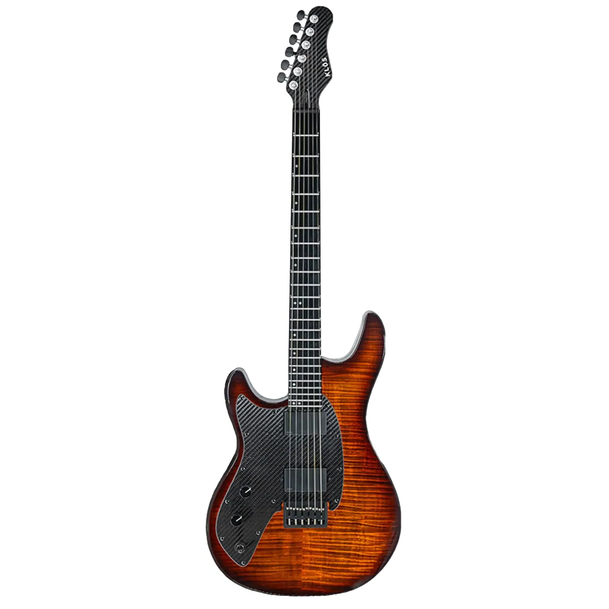 Klōs Artemis Custom Series 22 Fret Sunburst Flame Maple Electric Guitar with Klos Blackouts Pickup - Lefty - Image 2