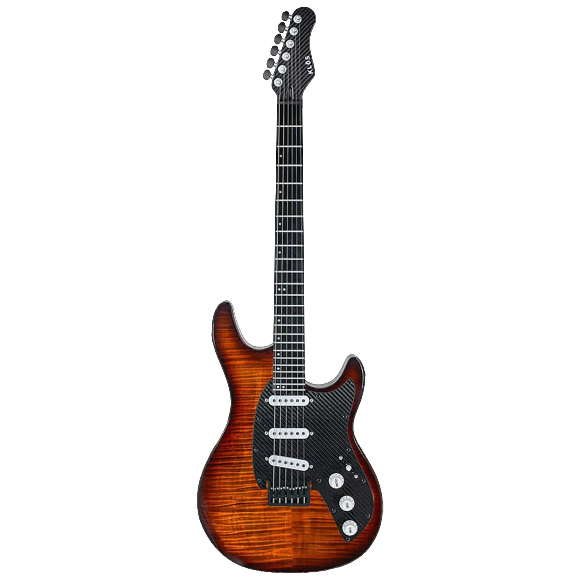 Klōs Artemis Custom Series 22 Fret Sunburst Flame Maple Electric Guitar with Klos Single Coils Pickup - Image 2