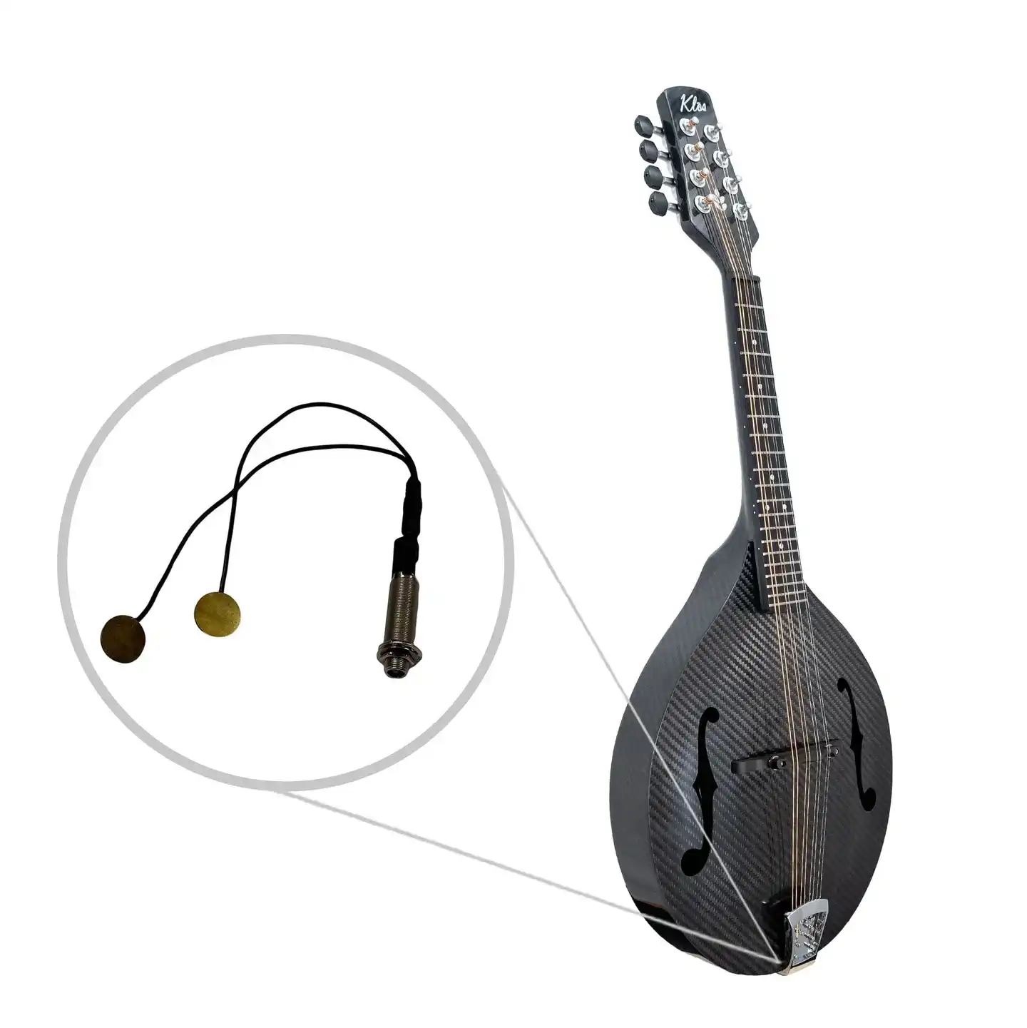 Klōs Full Carbon A-Style Acoustic Mandolin with Klōs Tranducer Pickup - Image 3