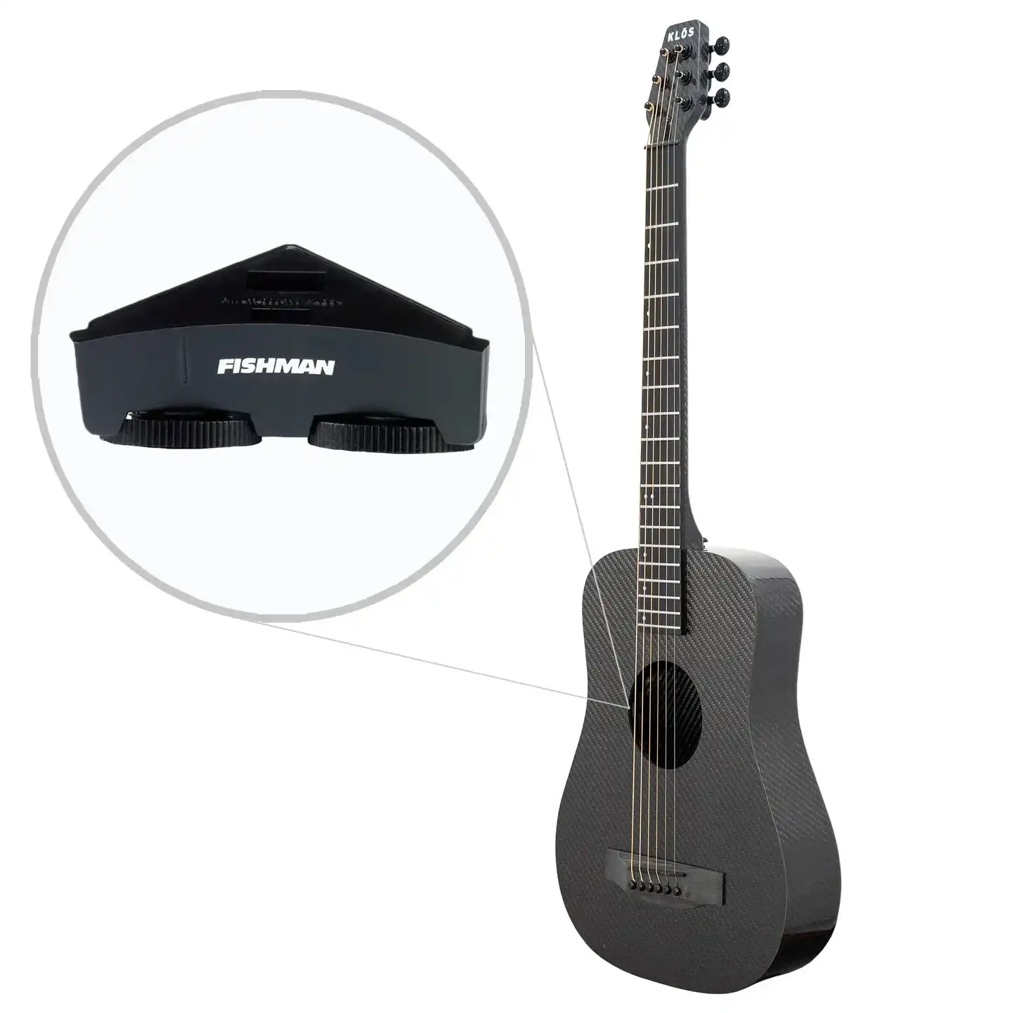 Klōs Full Carbon Acoustic Travel Guitar With Fishman Sonitone Pickup - Image 3