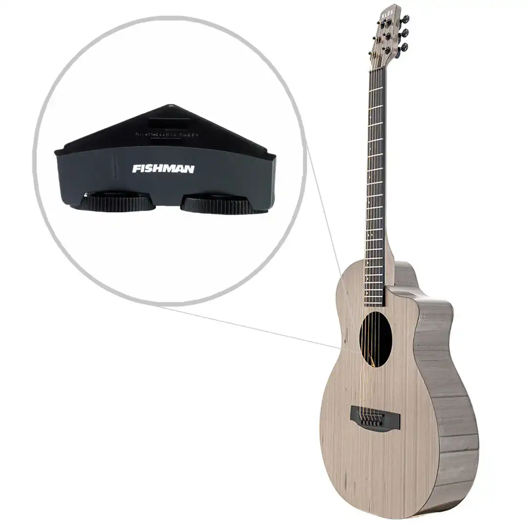 Klōs Full Carbon Timber Grand Cutaway Mini Acoustic Guitar with Fishman Sonitone Pickup - Image 3