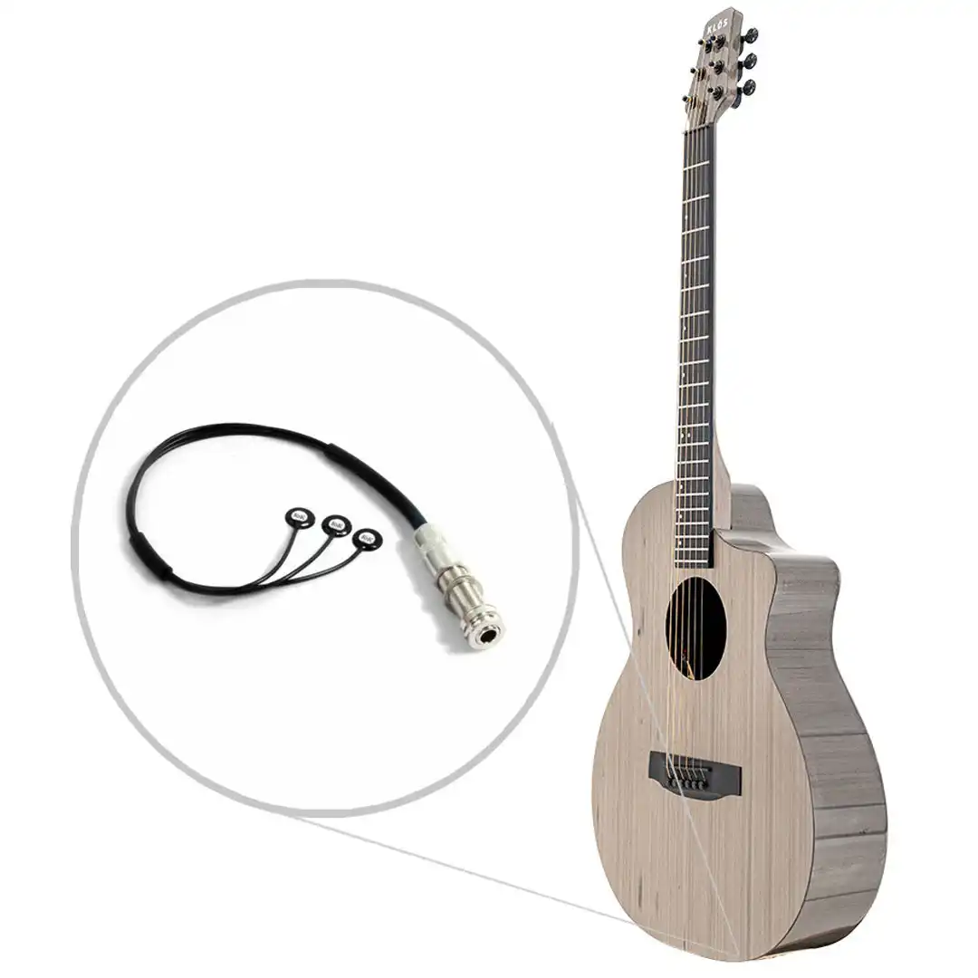 Klōs Full Carbon Timber Grand Cutaway Mini Acoustic Guitar with K&K Pure Mini Pickup - Image 3