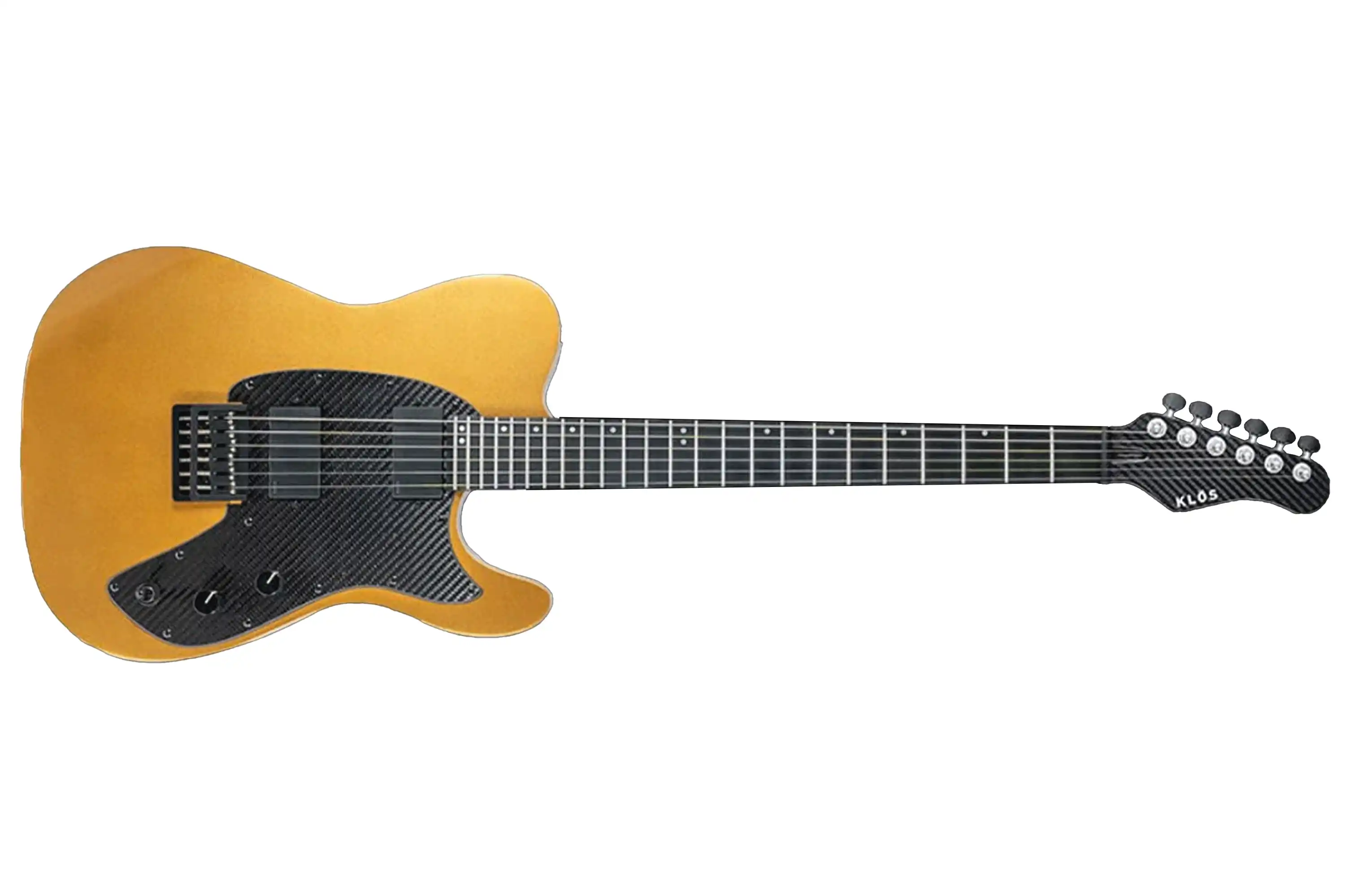 Klōs Telomere Custom Series 24 Fret Electric Guitar with Klos Blackouts Pickup - Gold - Image 2