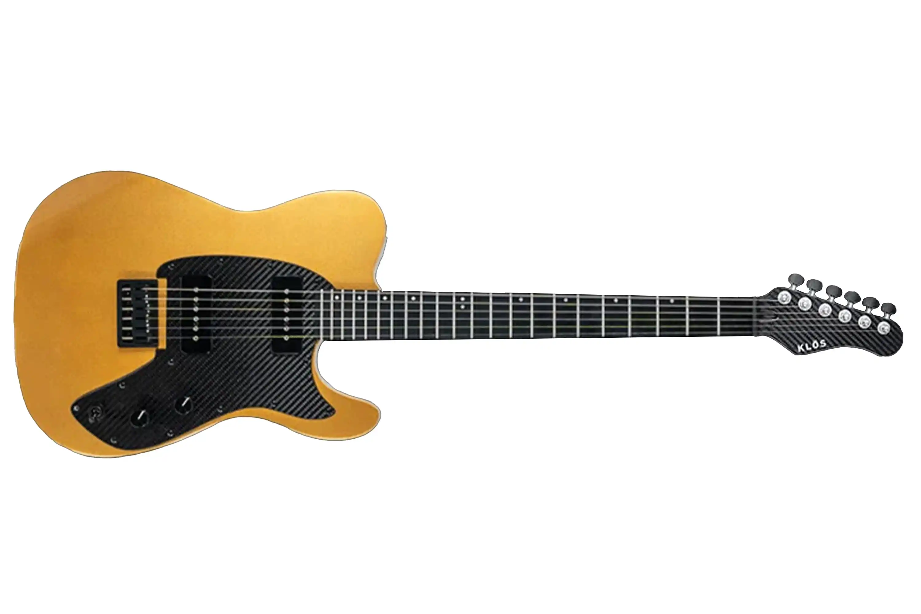 Klōs Telomere Custom Series 22 Fret Electric Guitar with Klos P-90S Pickup - Gold - Image 2