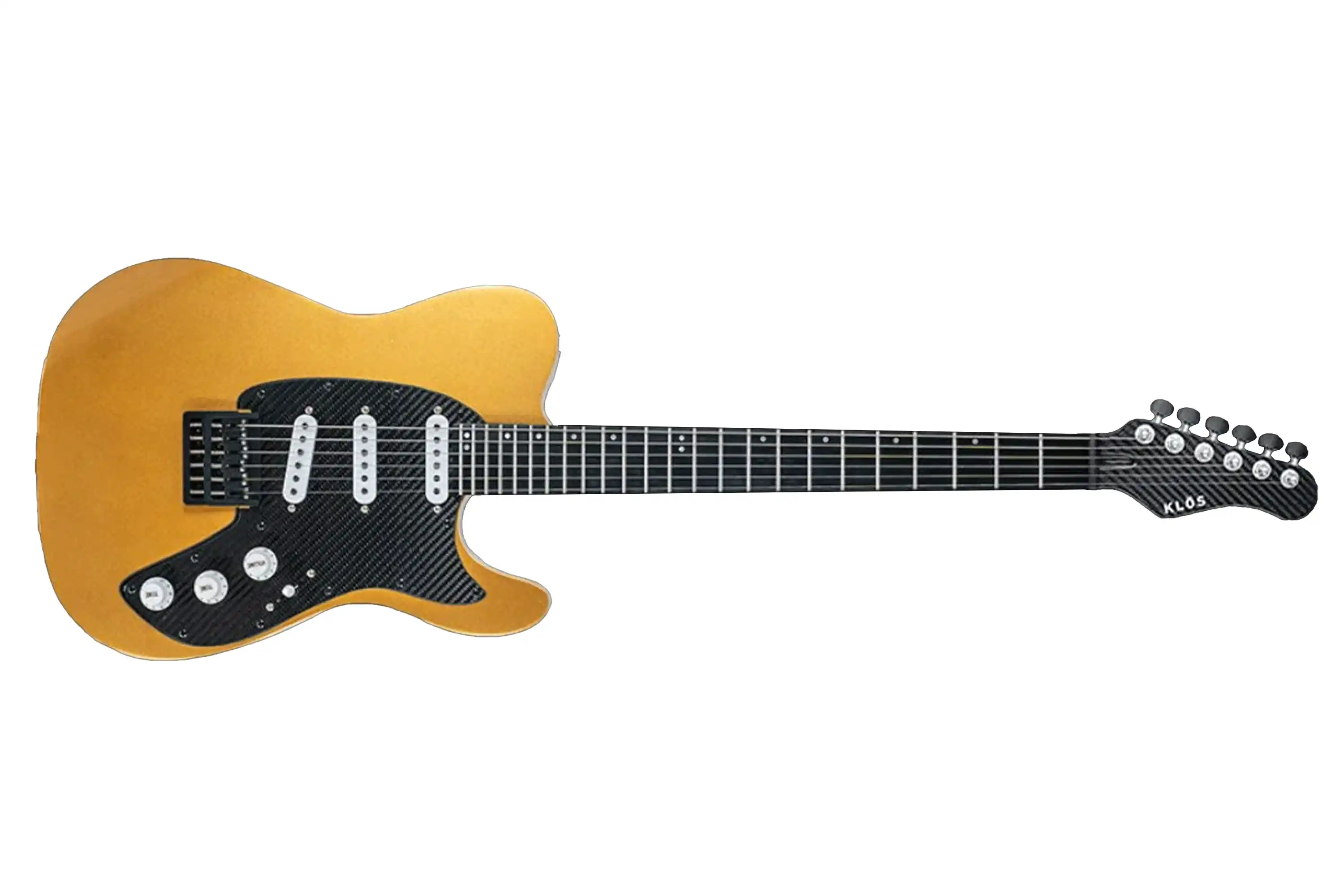 Klōs Telomere Custom Series 22 Fret Electric Guitar with Klos Single Coils Pickup - Gold - Image 2