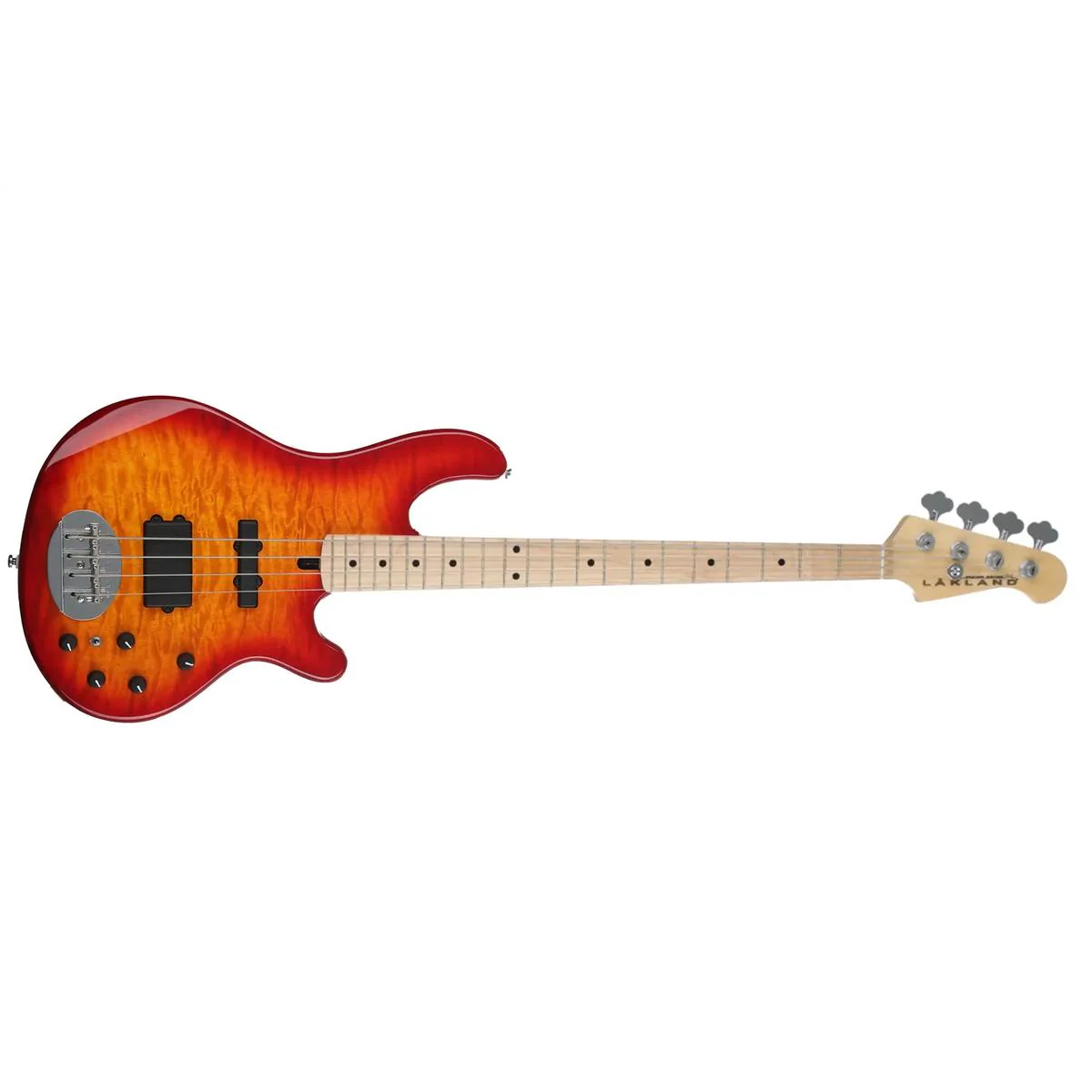 Lakland 44-02 Deluxe Skyline Series 4-String Electric Bass - Cherry Sunburst - Image 3