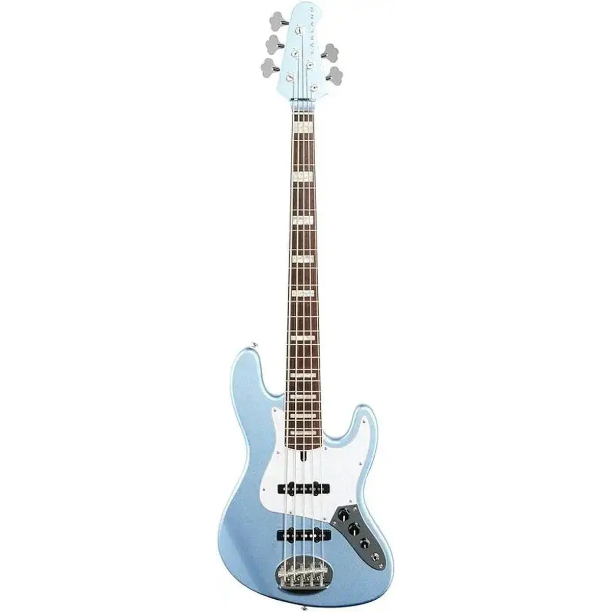 Lakland 55-60 Custom "Vintage J" Skyline Series 5-String Electric Bass - Lake Placid Blue - Image 3