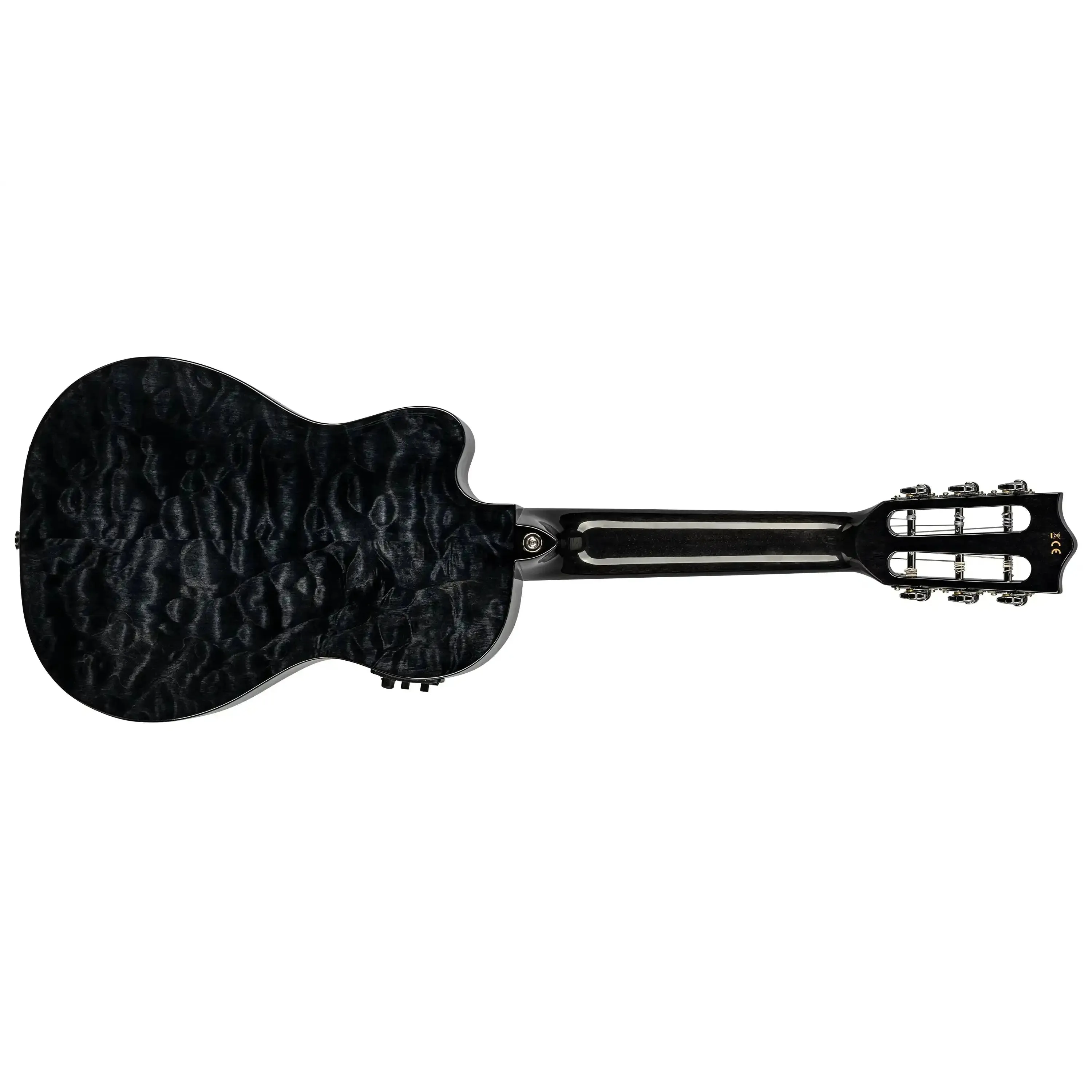 Lanikai QM-BKCEG Black Quilted Maple Guitelele with Pickup - Image 5