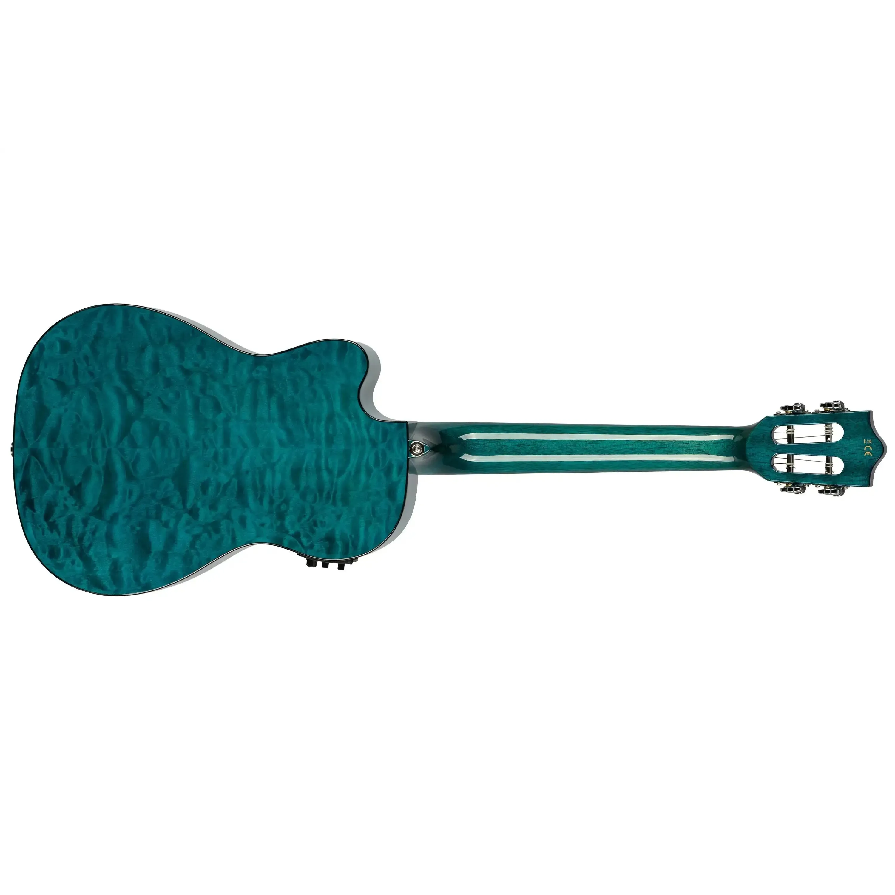 Lanikai QM-BLCEB Blue Quilted Maple Baritone Ukulele with Pickup - Image 4