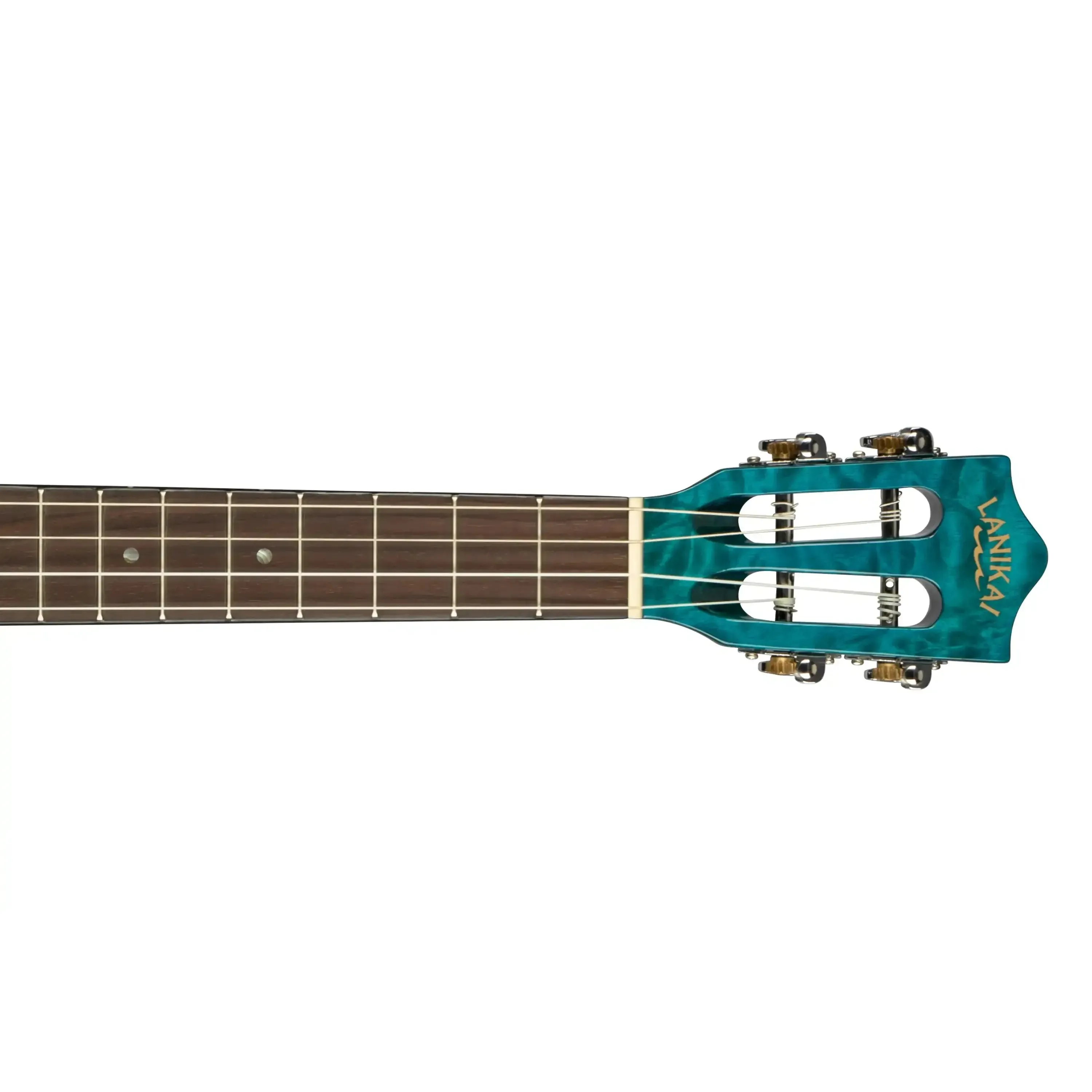 Lanikai QM-BLCEB Blue Quilted Maple Baritone Ukulele with Pickup - Image 5