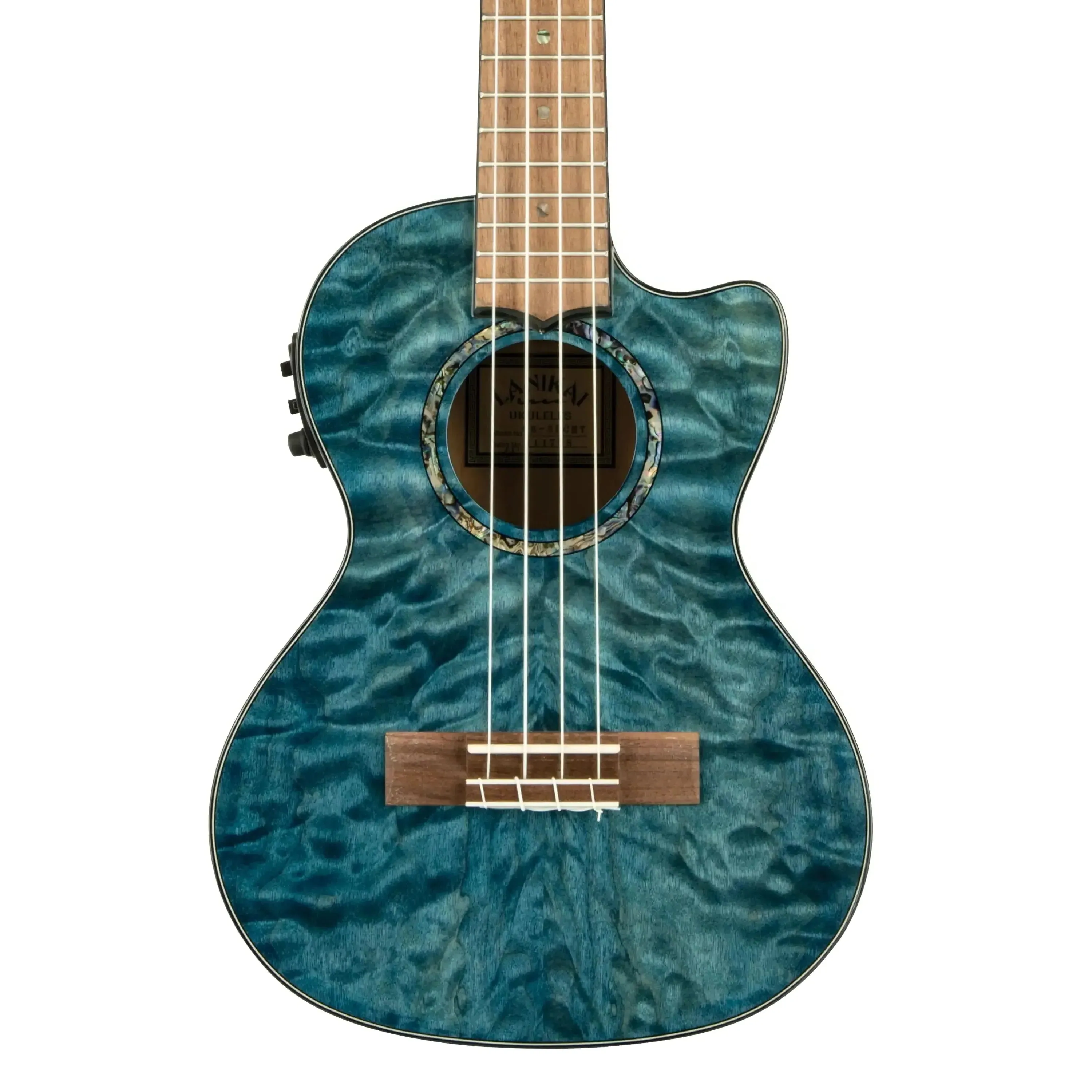 Lanikai QM-BLCET Blue Quilted Maple Tenor Ukulele w/ Pickup