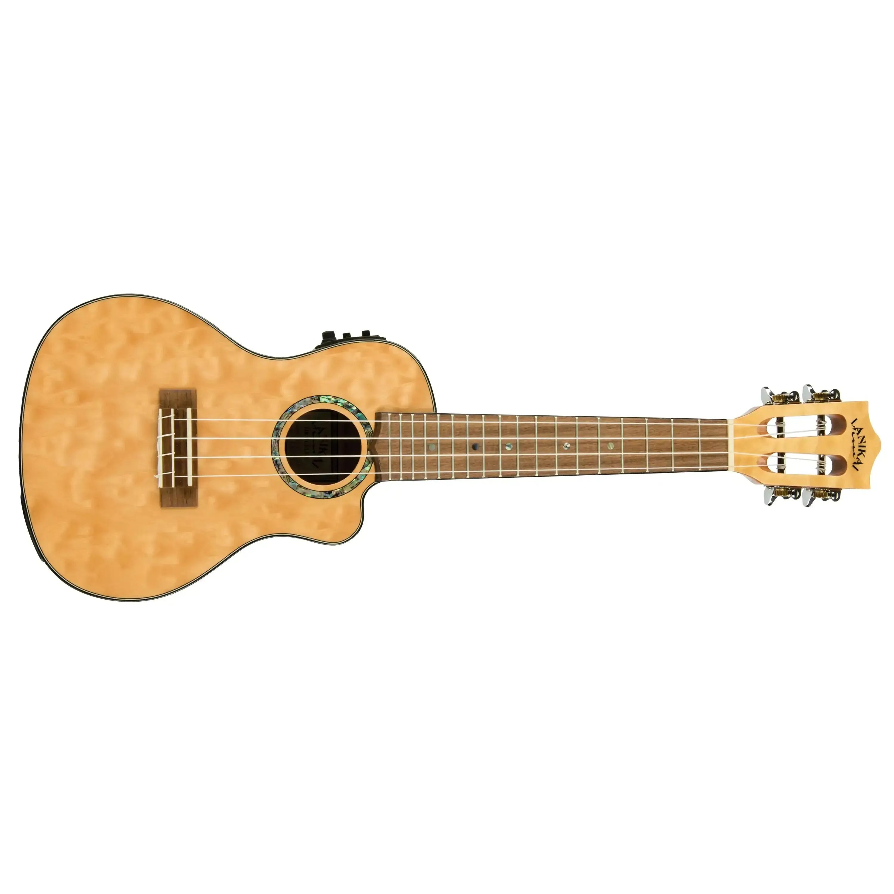 Lanikai QM-NACEC Natural Quilted Maple Concert Ukulele w/ Pickup - Image 3