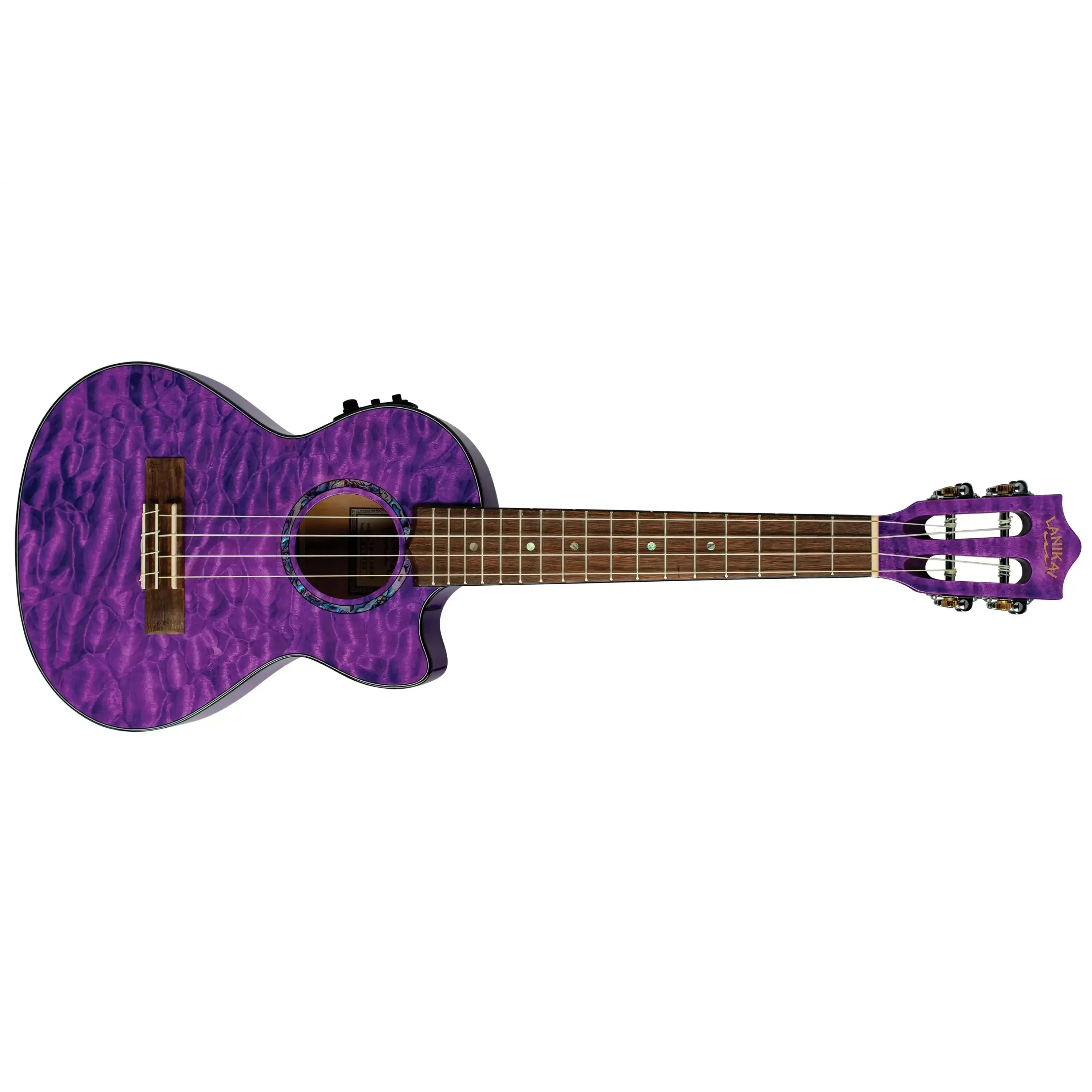 Lanikai QM-PUCET Purple Quilted Maple Tenor Ukulele w/ Pickup - Image 3