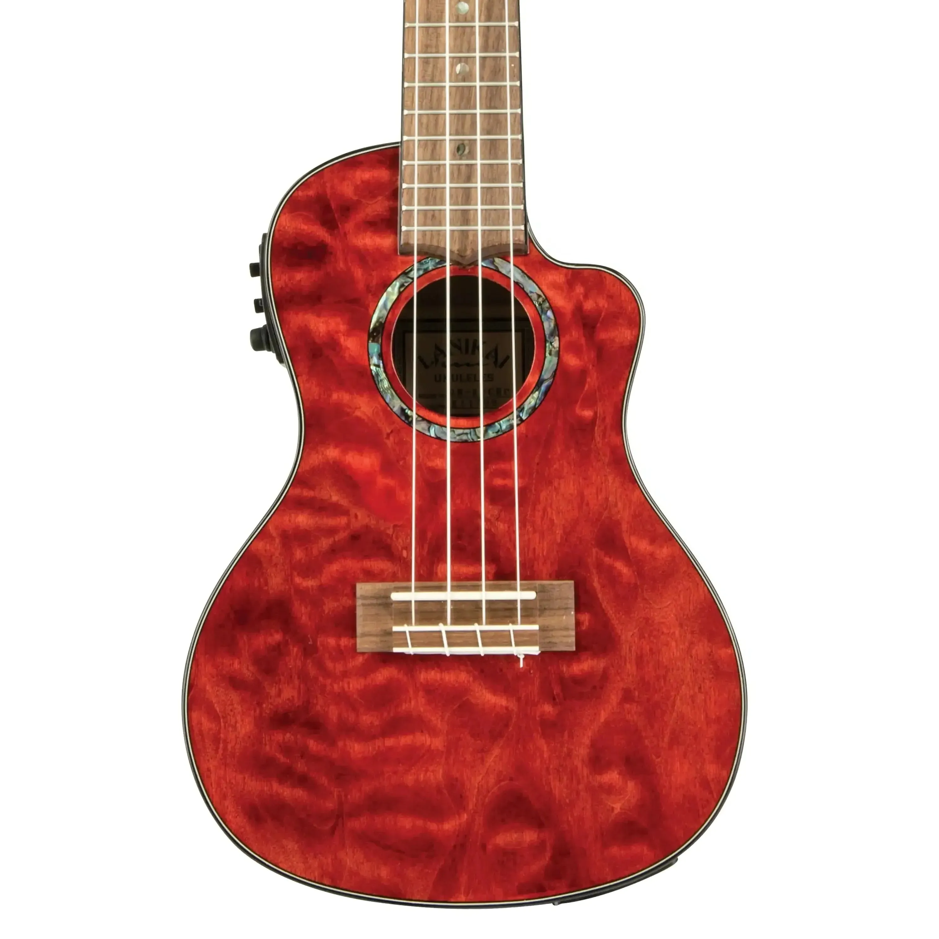 Lanikai QM-RDCEC Red Quilted Maple Concert Ukulele w/ Pickup