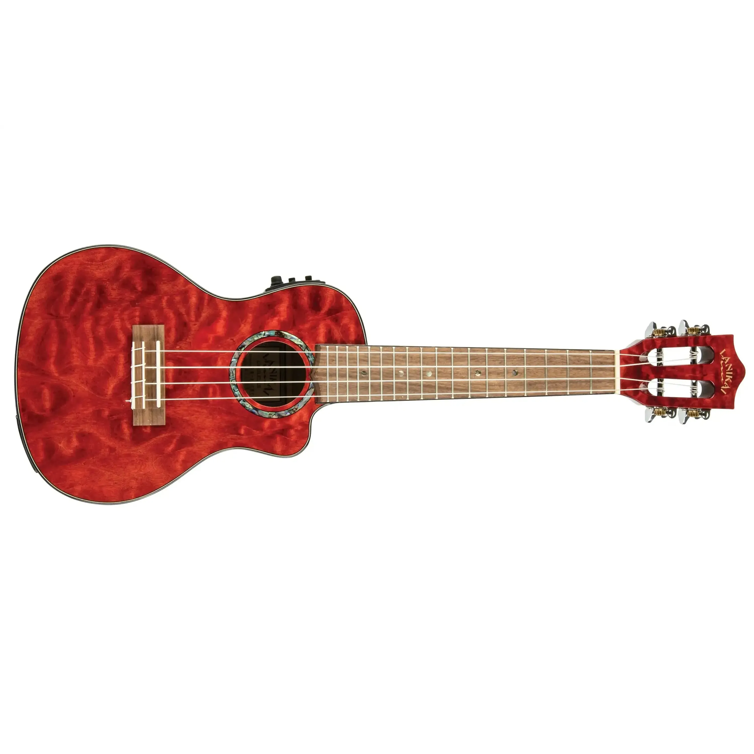 Lanikai QM-RDCEC Red Quilted Maple Concert Ukulele w/ Pickup - Image 3