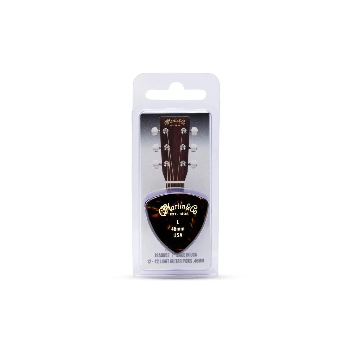 Martin #2 Standard 346 Tortoise Guitar Pick Pack Light 0.46mm - 12 Pack