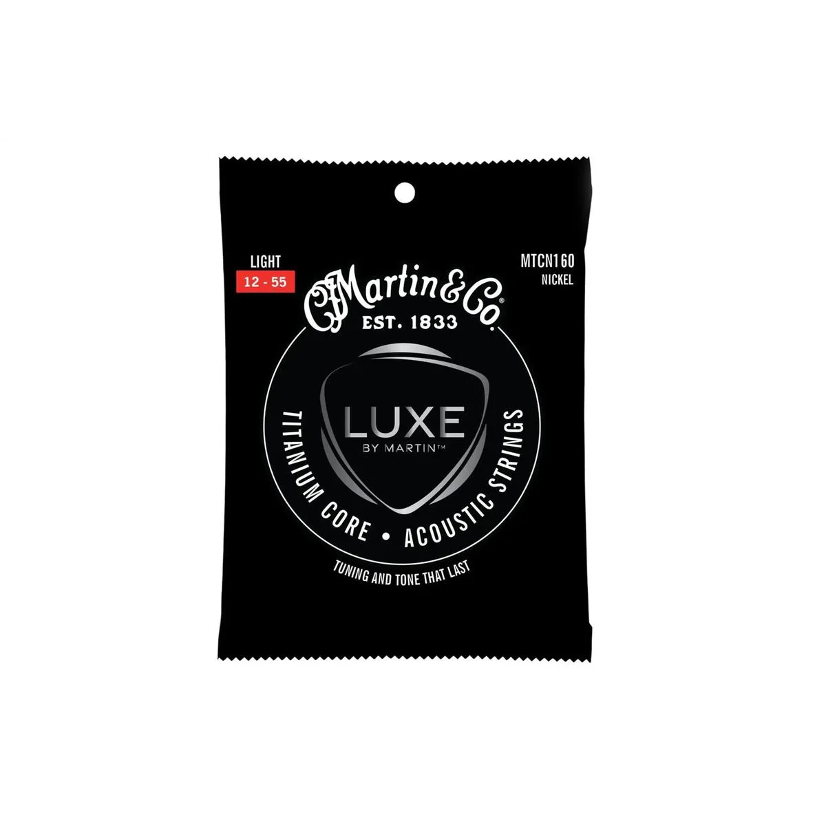 Martin Luxe MTCN160 Titanium Core Guitar Strings - Light .012-.055