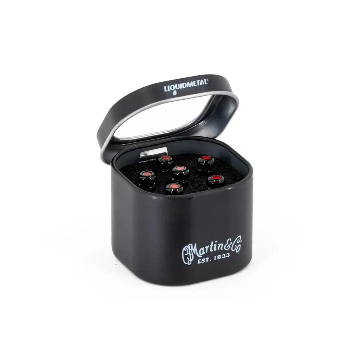 Martin Luxe Red Dot Gloss Black Bridge Pin Set - Image 2