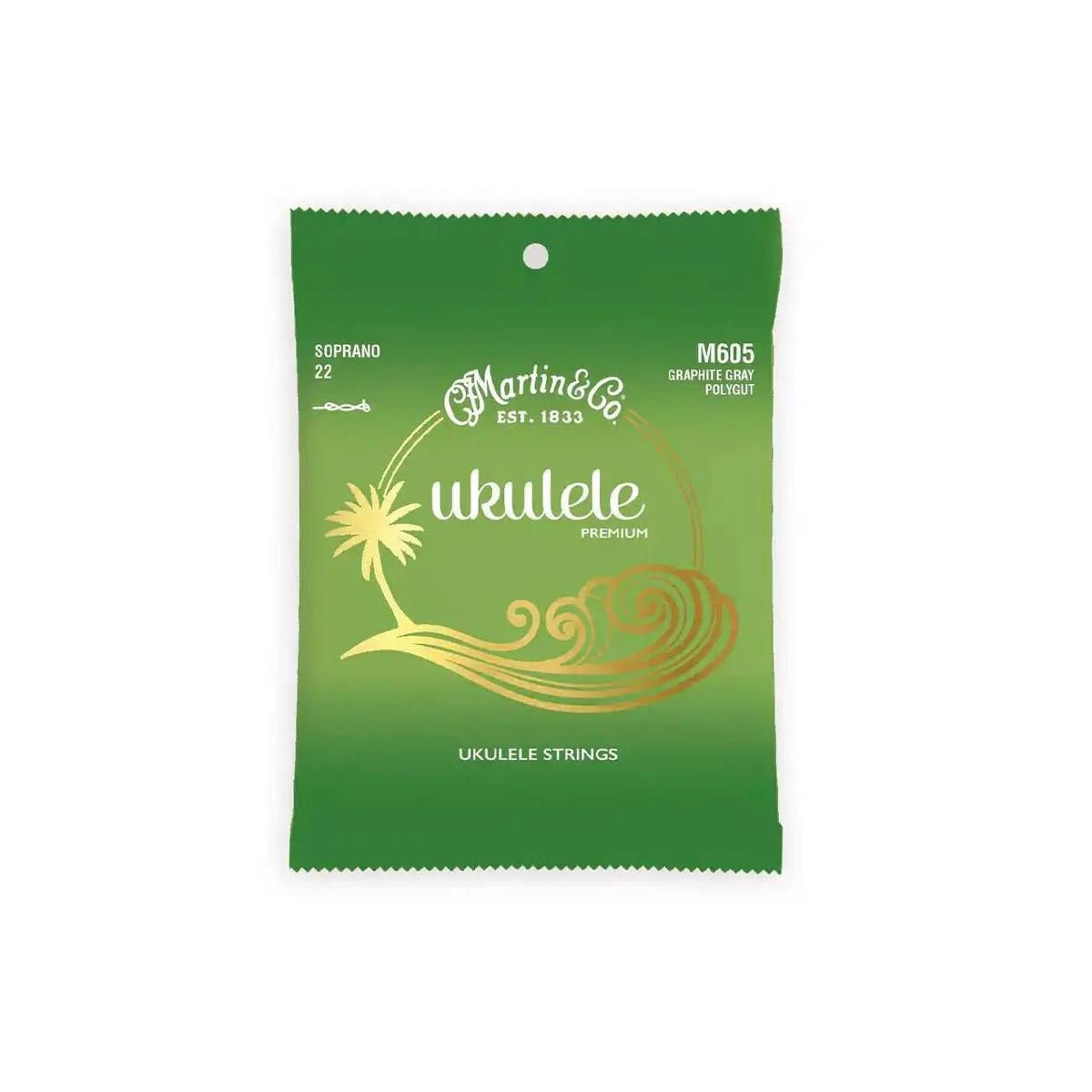Martin M605 Graphite Grey Polygut Soprano Ukulele Strings (G-C-E-A Tuning) - HIGH G
