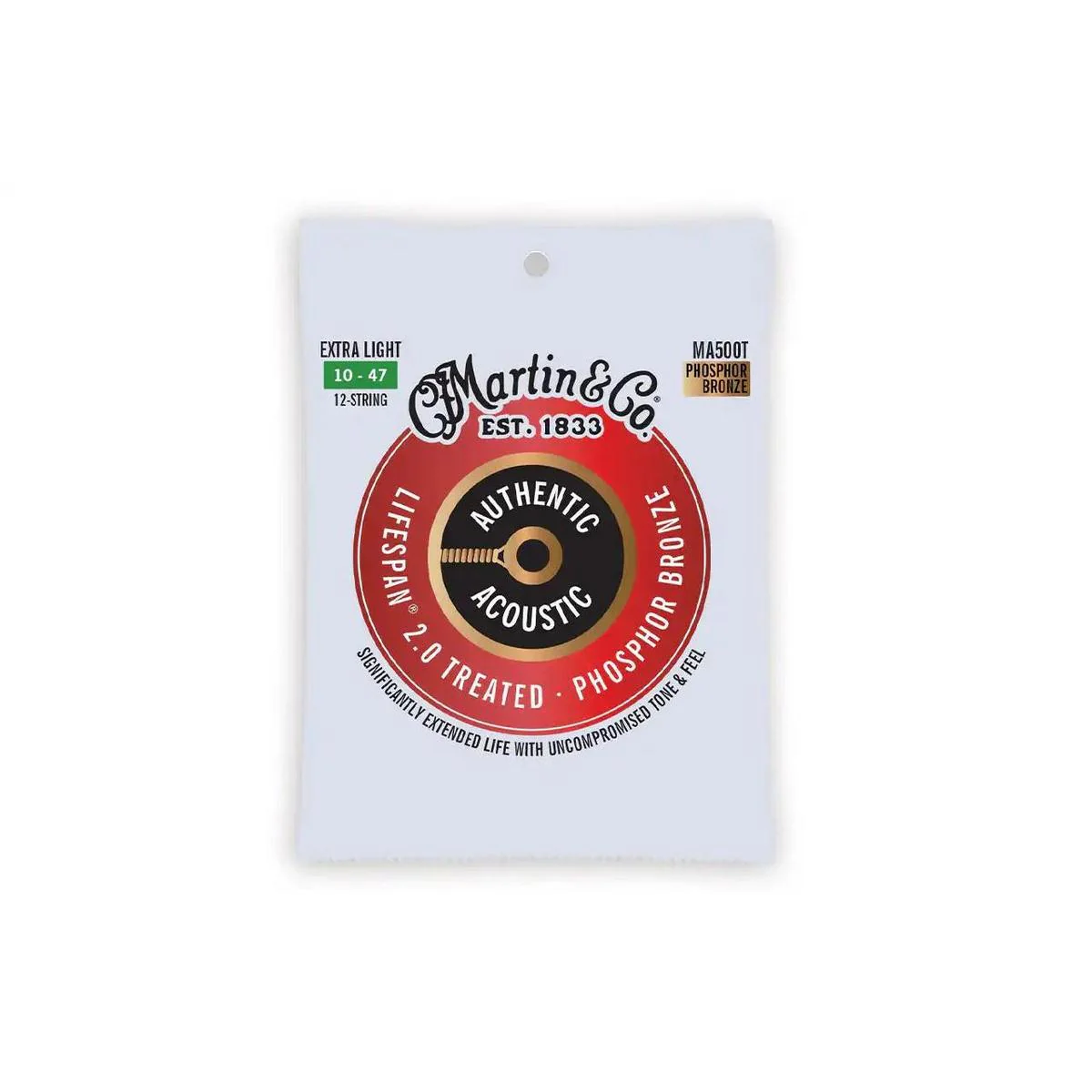 Martin MA500T 12-String Acoustic Phosphor Bronze Guitar Strings - Extra Light .10-.47