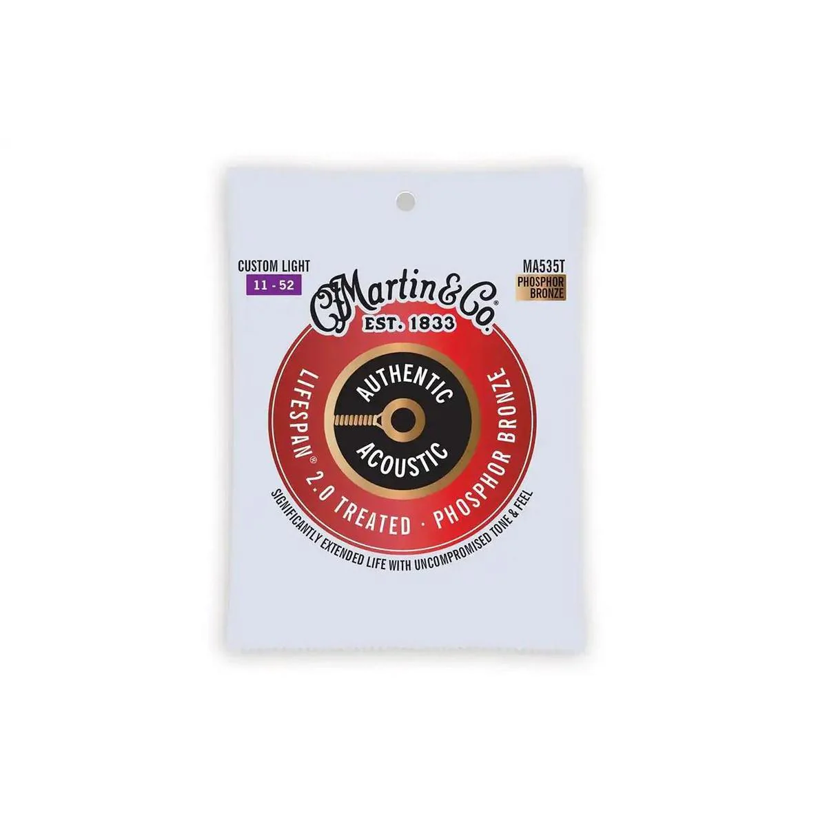 Martin MA535T Acoustic Phosphor Bronze Guitar Strings - Custom Light .011-.052