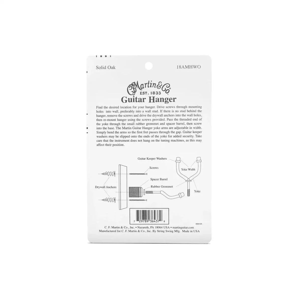 Martin Solid Oak Guitar Wall Hanger - Image 4