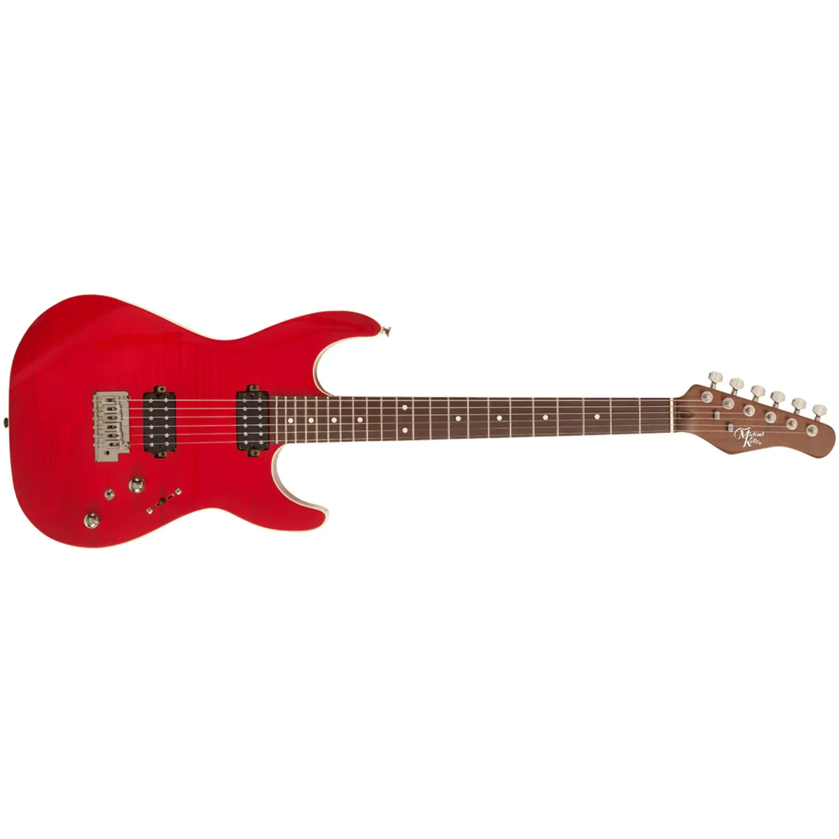 Michael Kelly 1962 Flame Electric Guitar - Transparent Red - Image 2