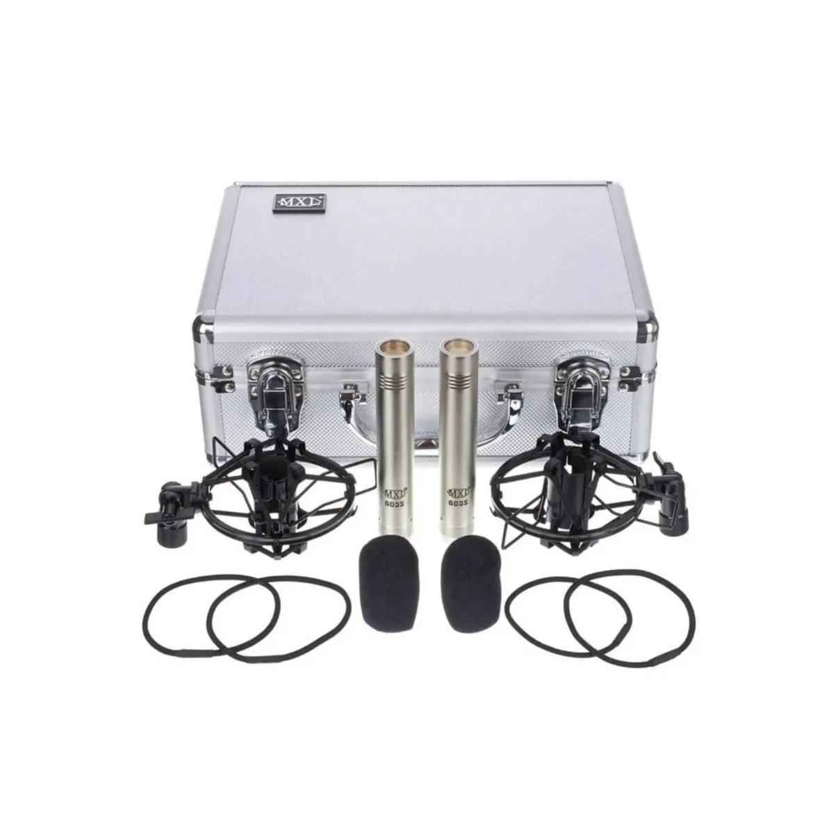 MXL 603S Pair Microphones with Shock Mounts & Deluxe Carrying Case - Image 2