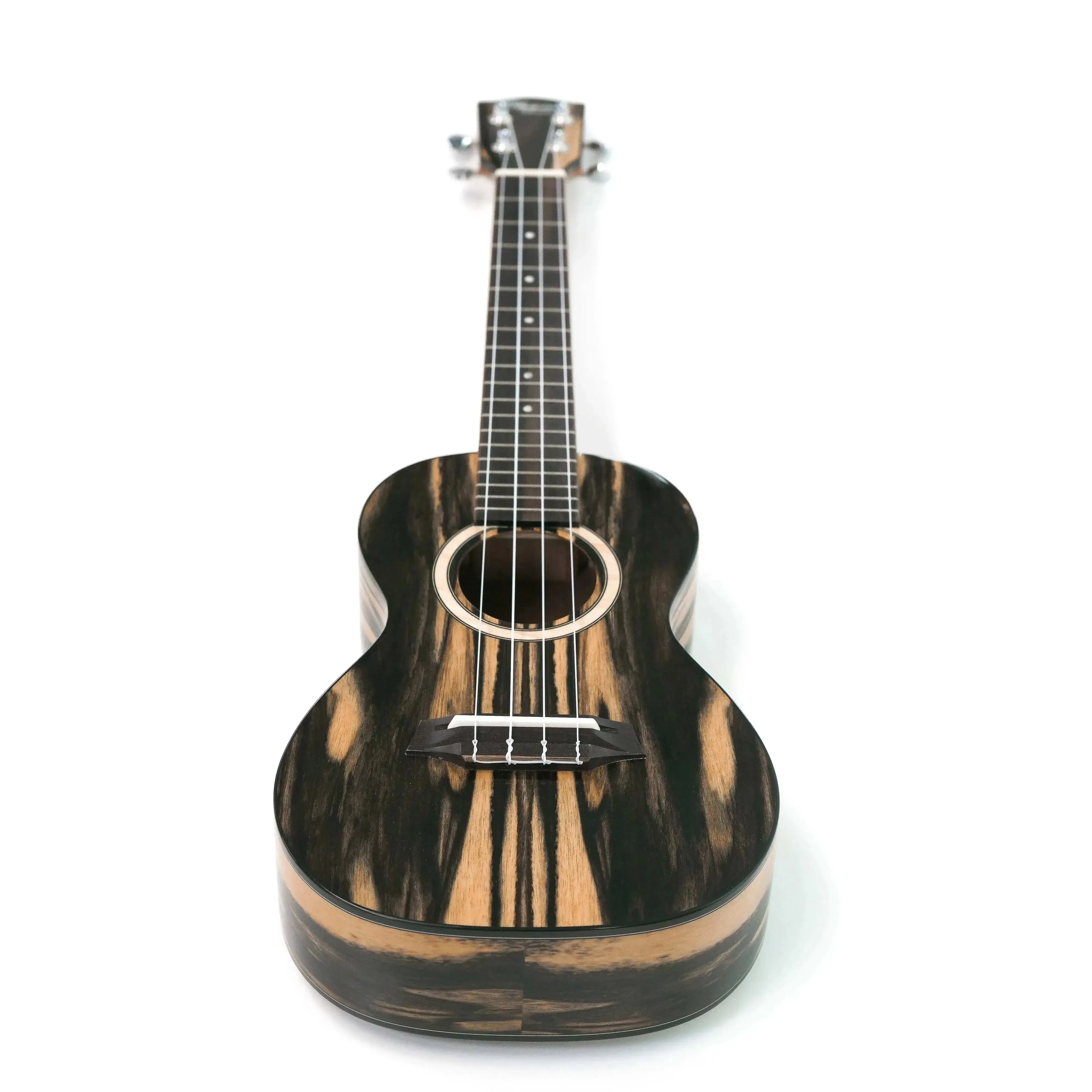 Ohana CK-150BWE Black & White Ebony Concert Ukulele - Image 4