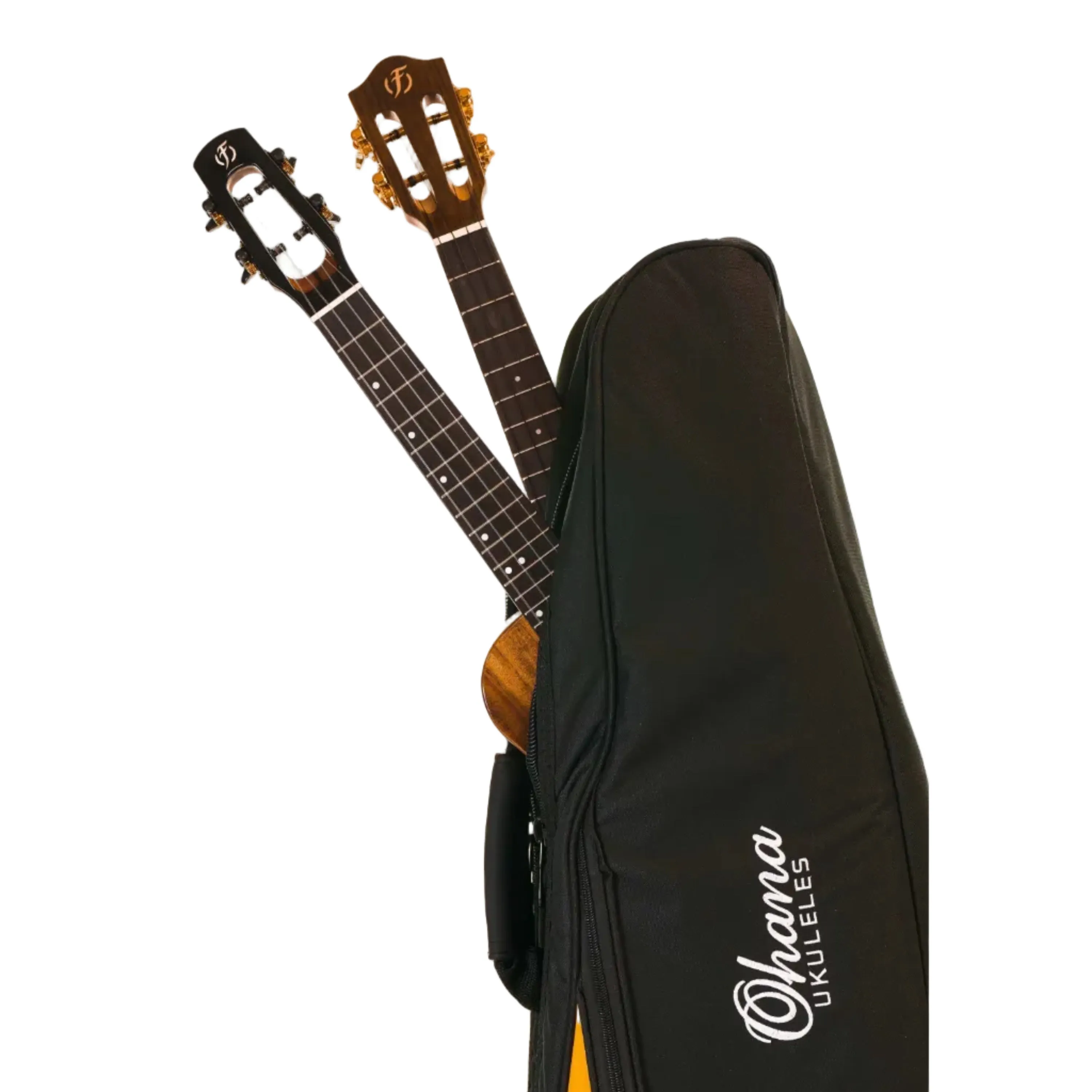 Ohana DB2-24OR Double Deluxe Concert Ukulele Bag - Holds 2 Concert Ukuleles - ORANGE - Image 3