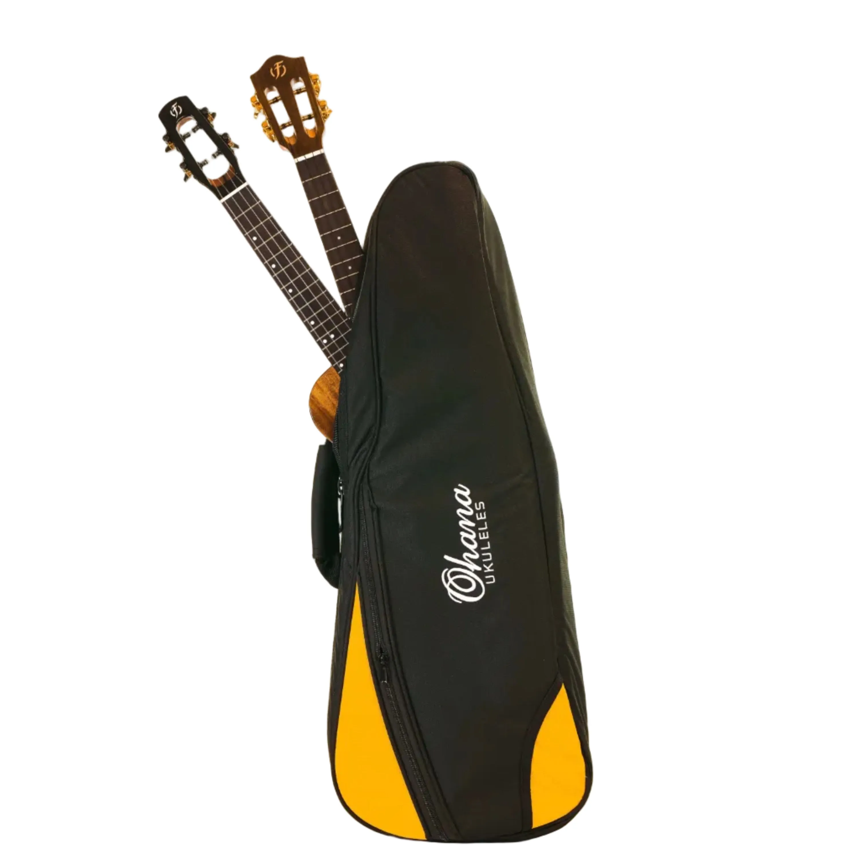 Ohana DB2-27OR Double Deluxe Tenor Ukulele Bag - Holds 2 Tenor Ukuleles - ORANGE