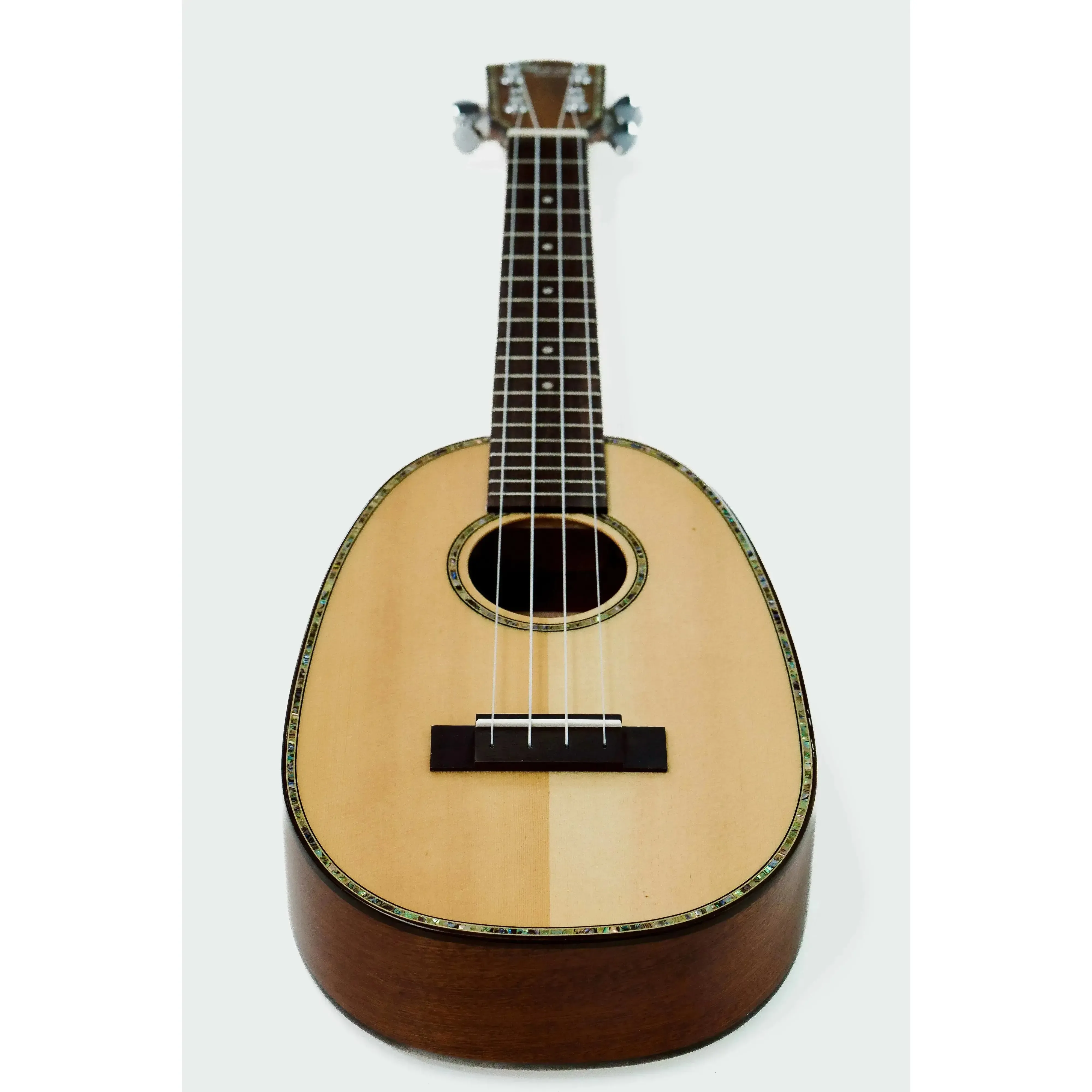Ohana PKC-70G Solid Spruce & Mahogany Pineapple Concert Ukulele - Image 4