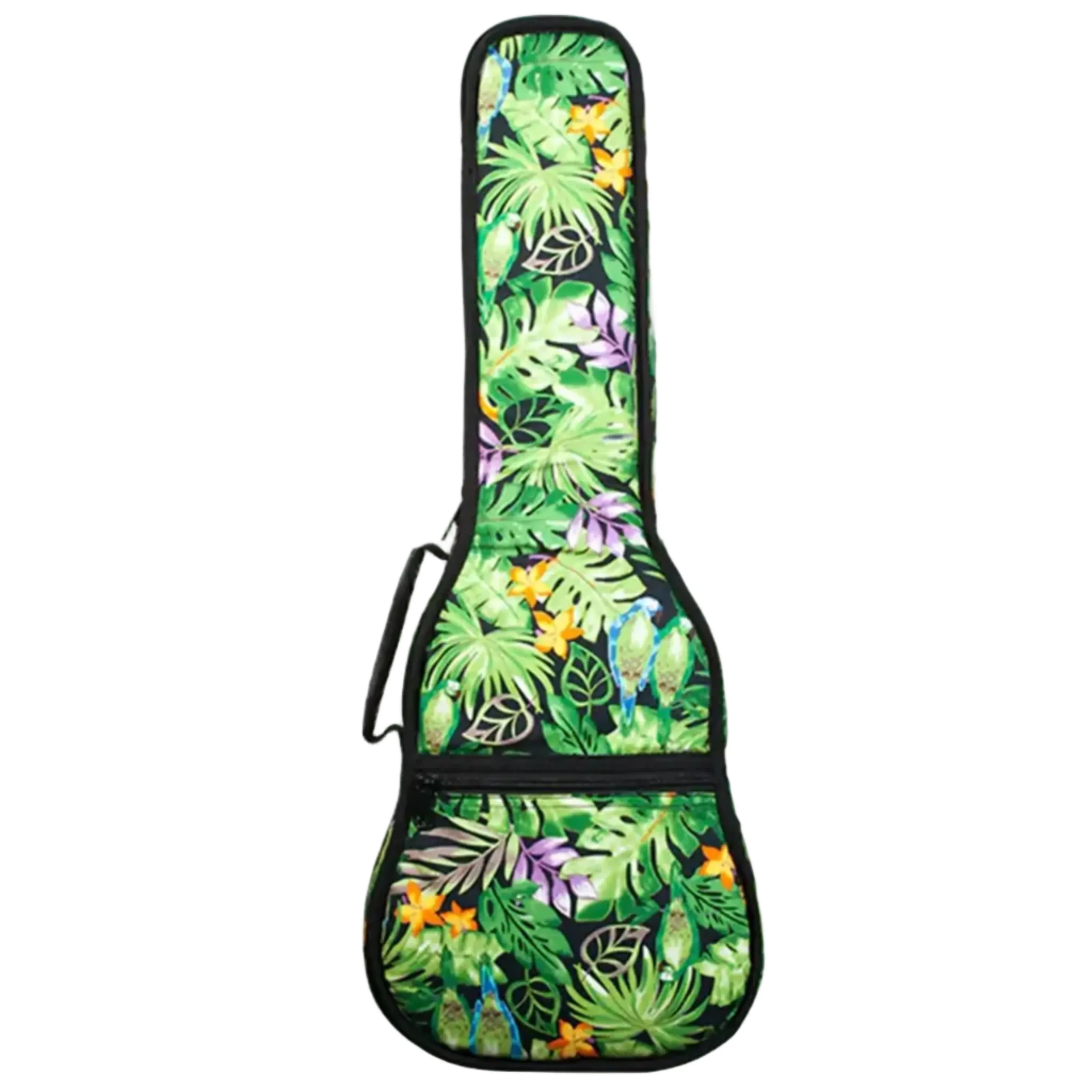 Ohana UB-24-AG Hawaiian Green Floral Print Ukulele Gigbag - CONCERT