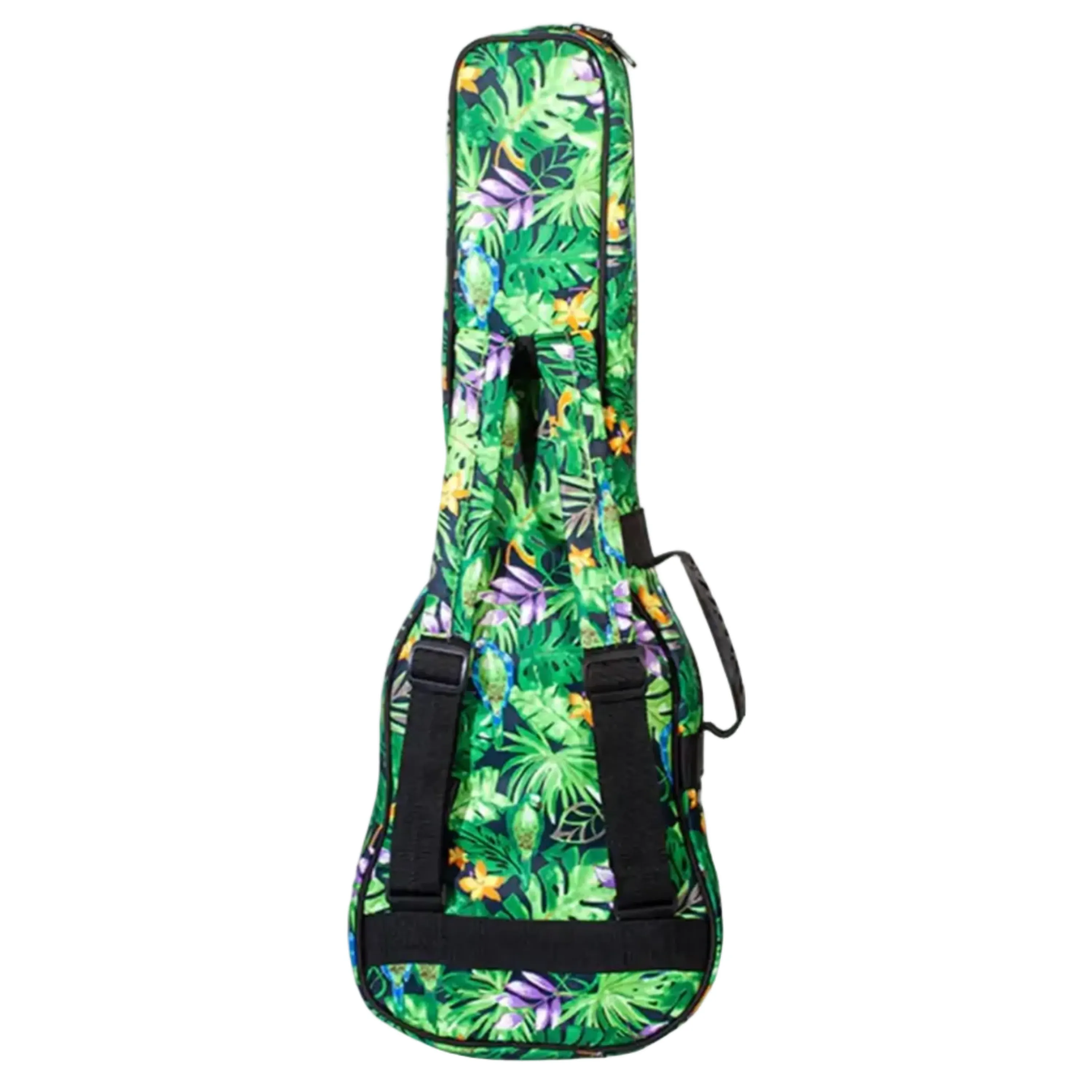Ohana UB-24-AG Hawaiian Green Floral Print Ukulele Gigbag - CONCERT - Image 2