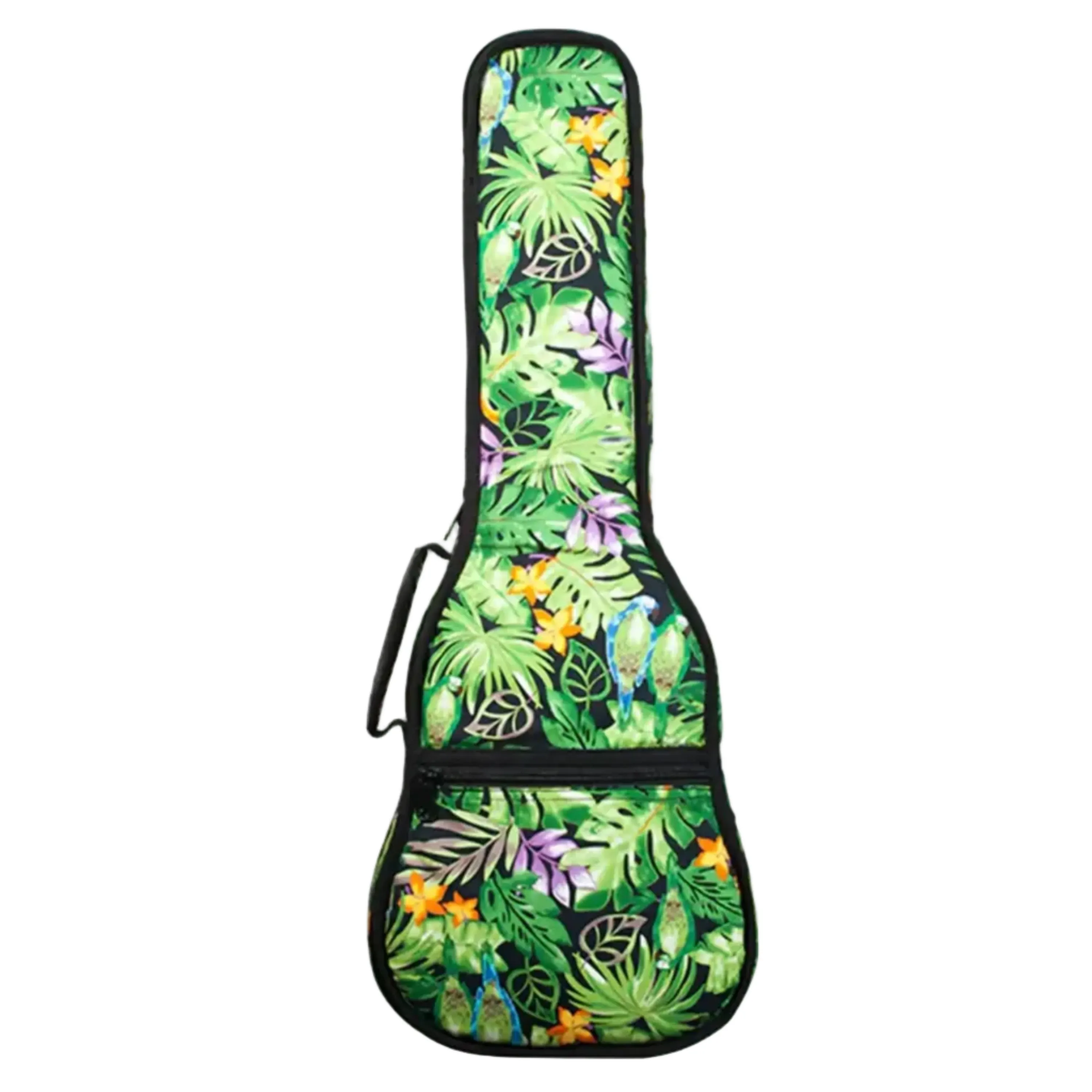 Ohana UB-27-AG Hawaiian Green Floral Print Ukulele Gigbag - TENOR