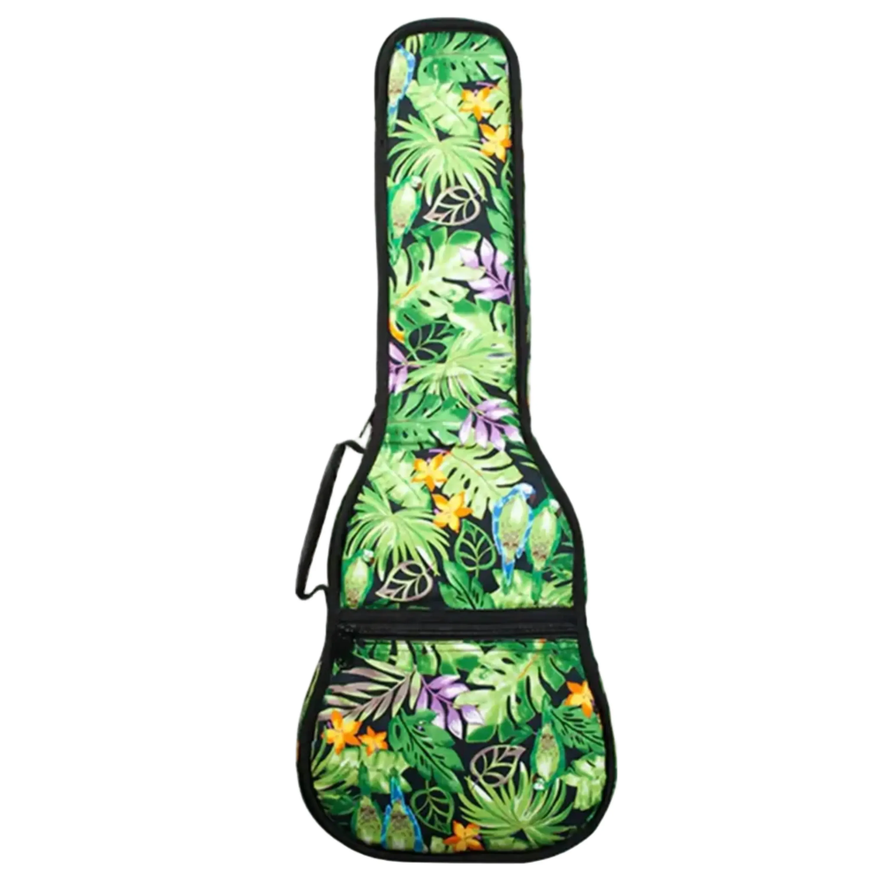Ohana UB-31-AG Hawaiian Green Floral Print Ukulele Gigbag - BARITONE