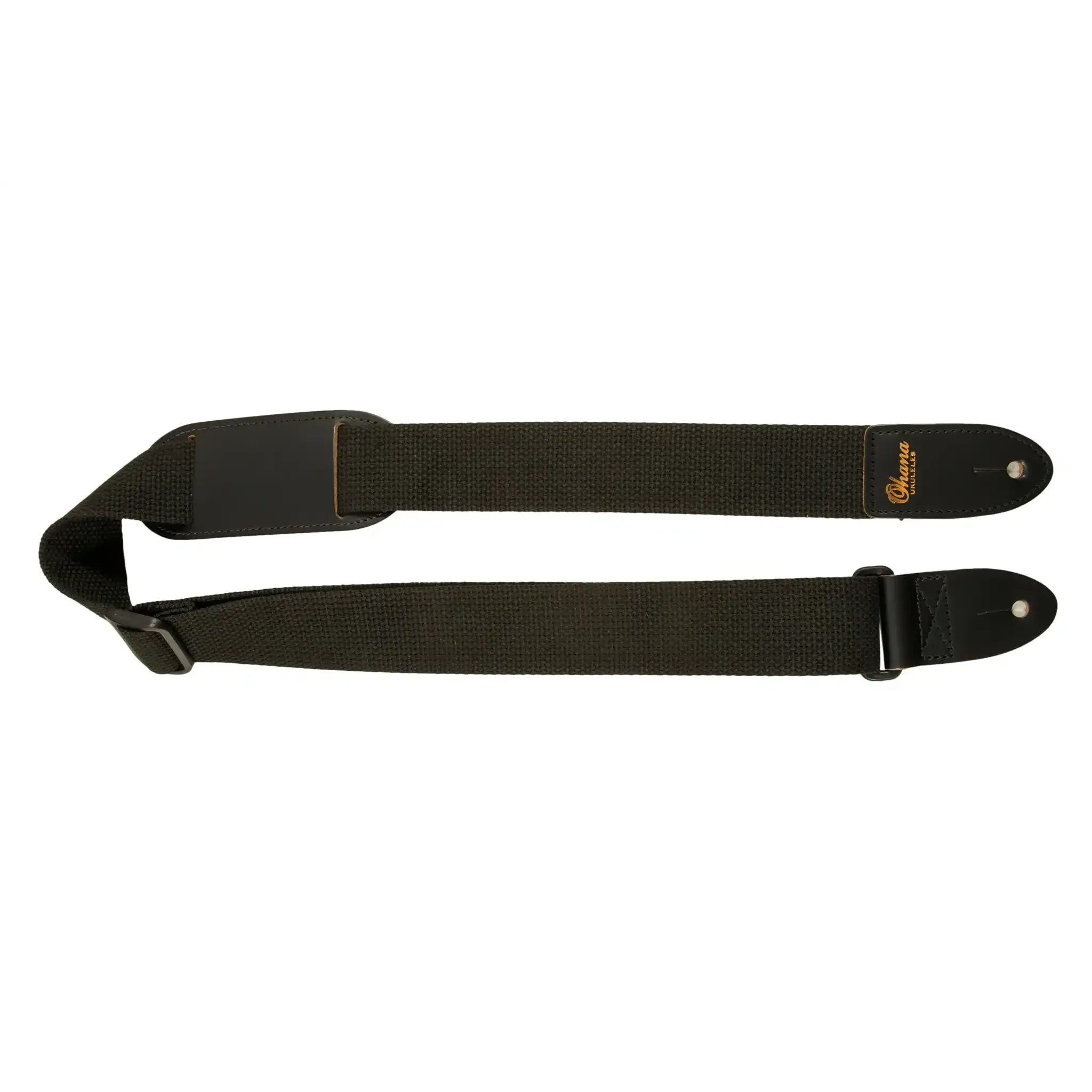 Ohana USS-02 Ukulele Strap BLACK Cotton 1.5 Inches