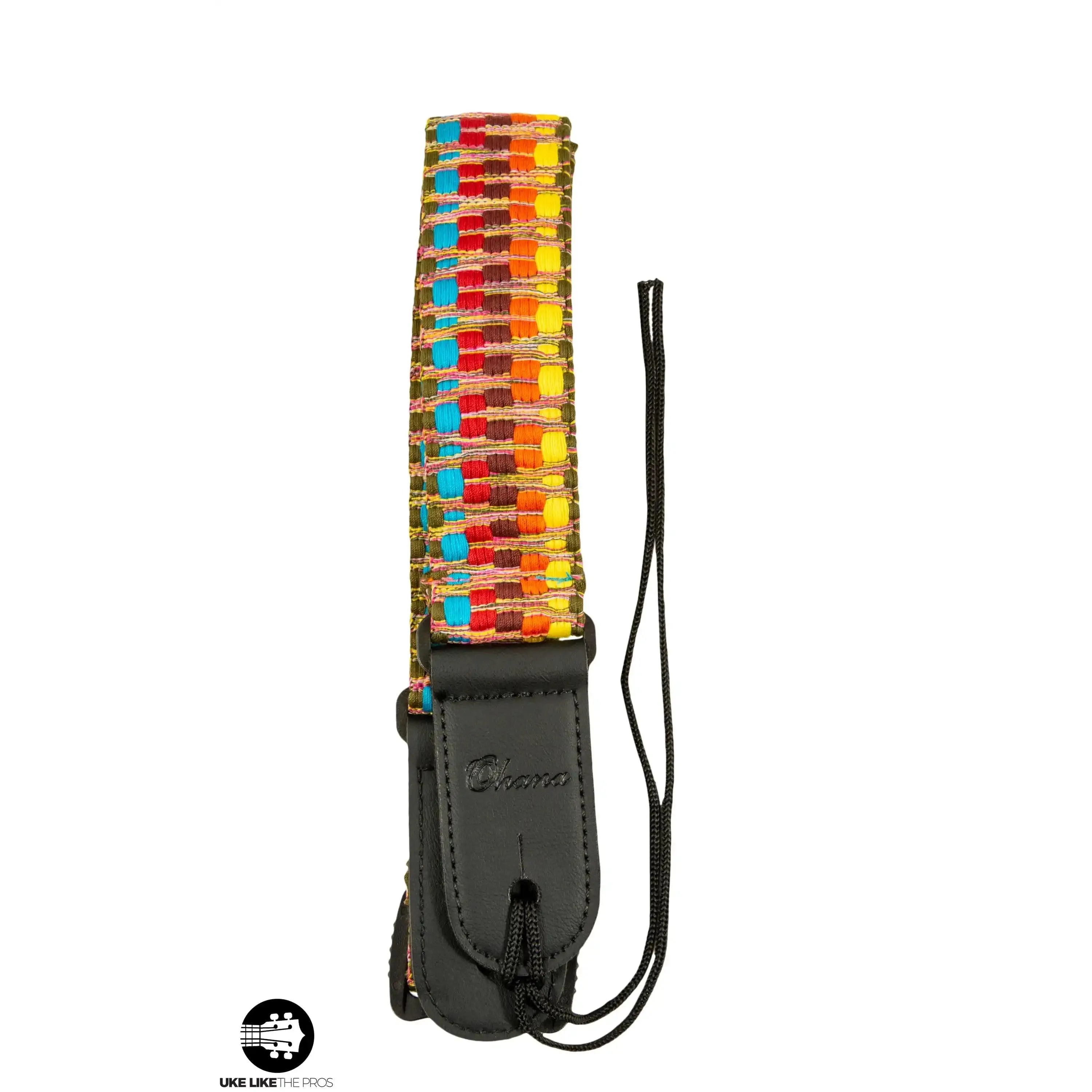 Ohana USS-05 Ukulele Strap RAINBOW Cotton 1.5 Inches