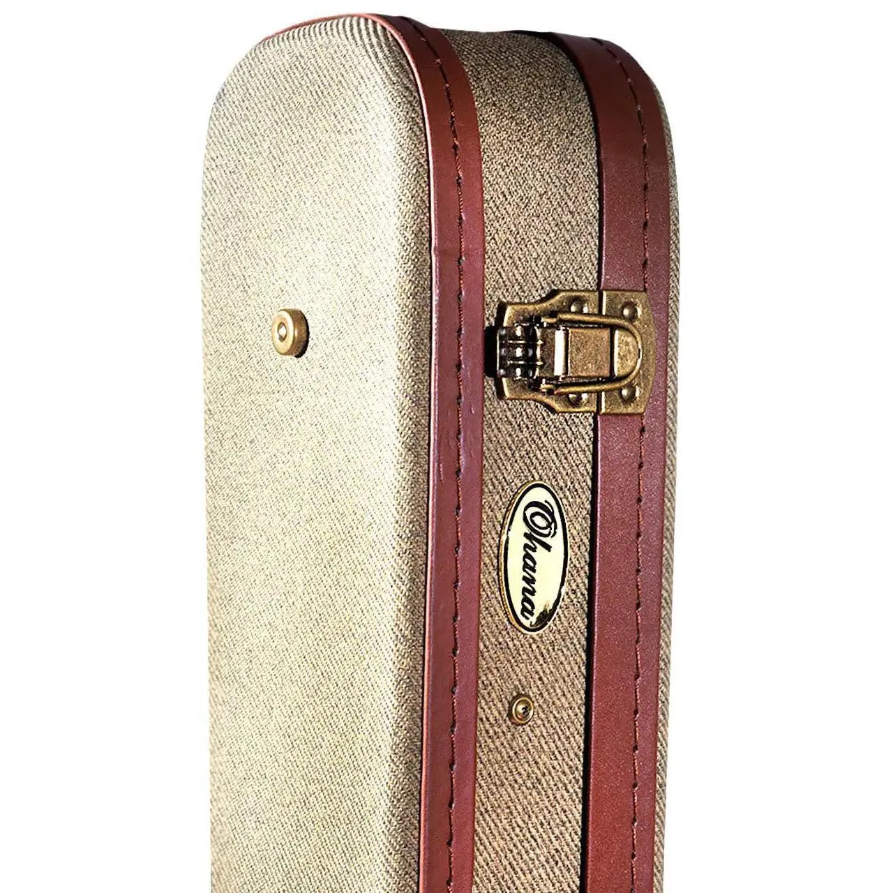 Ohana UOT-24 Olive Twill Concert Ukulele Hardshell Case - Discounted - Image 5