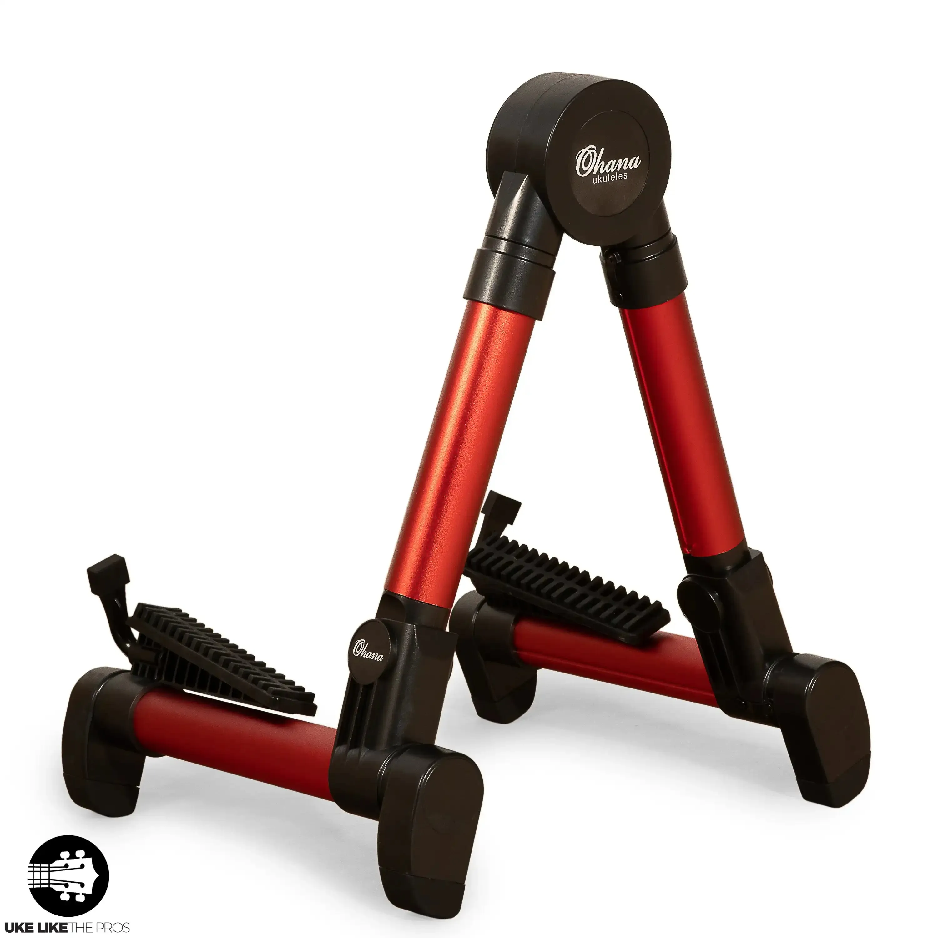 Ohana US-30 RD Lightweight A-Frame Red Portable Uke Stand - RED - Image 2