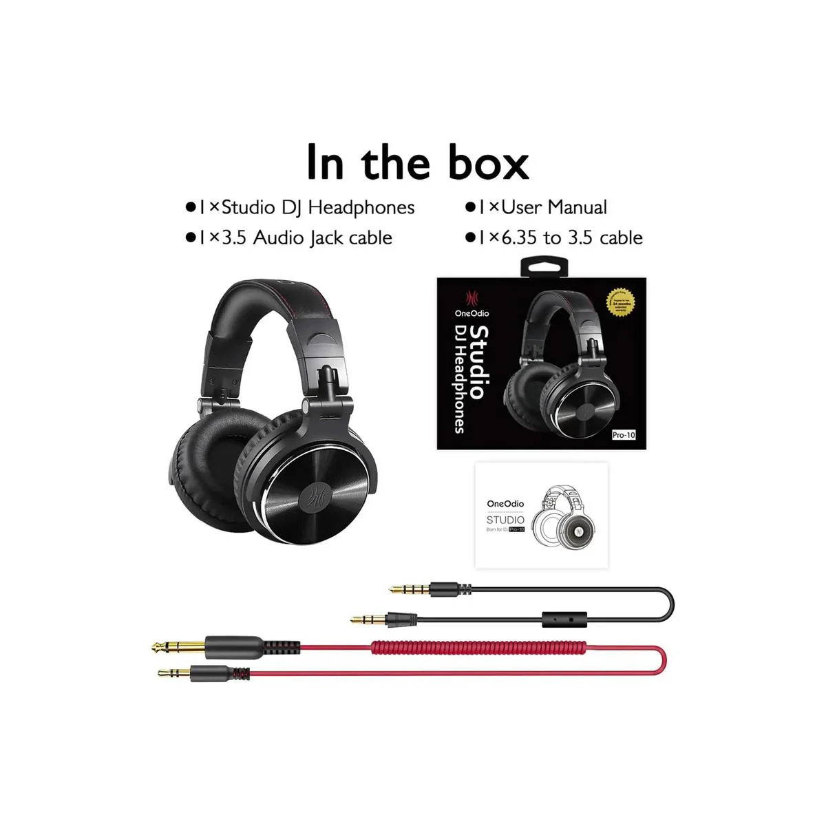 OneOdio Studio Pro 10 Headphones - Black - Image 4