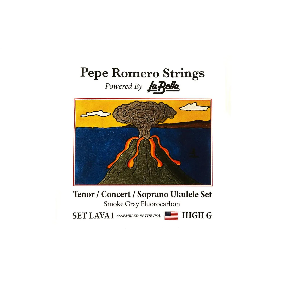 Pepe Romero LAVA1 Tenor/Concert/Soprano Smoke Gray Fluorocarbon Ukulele Strings HIGH G