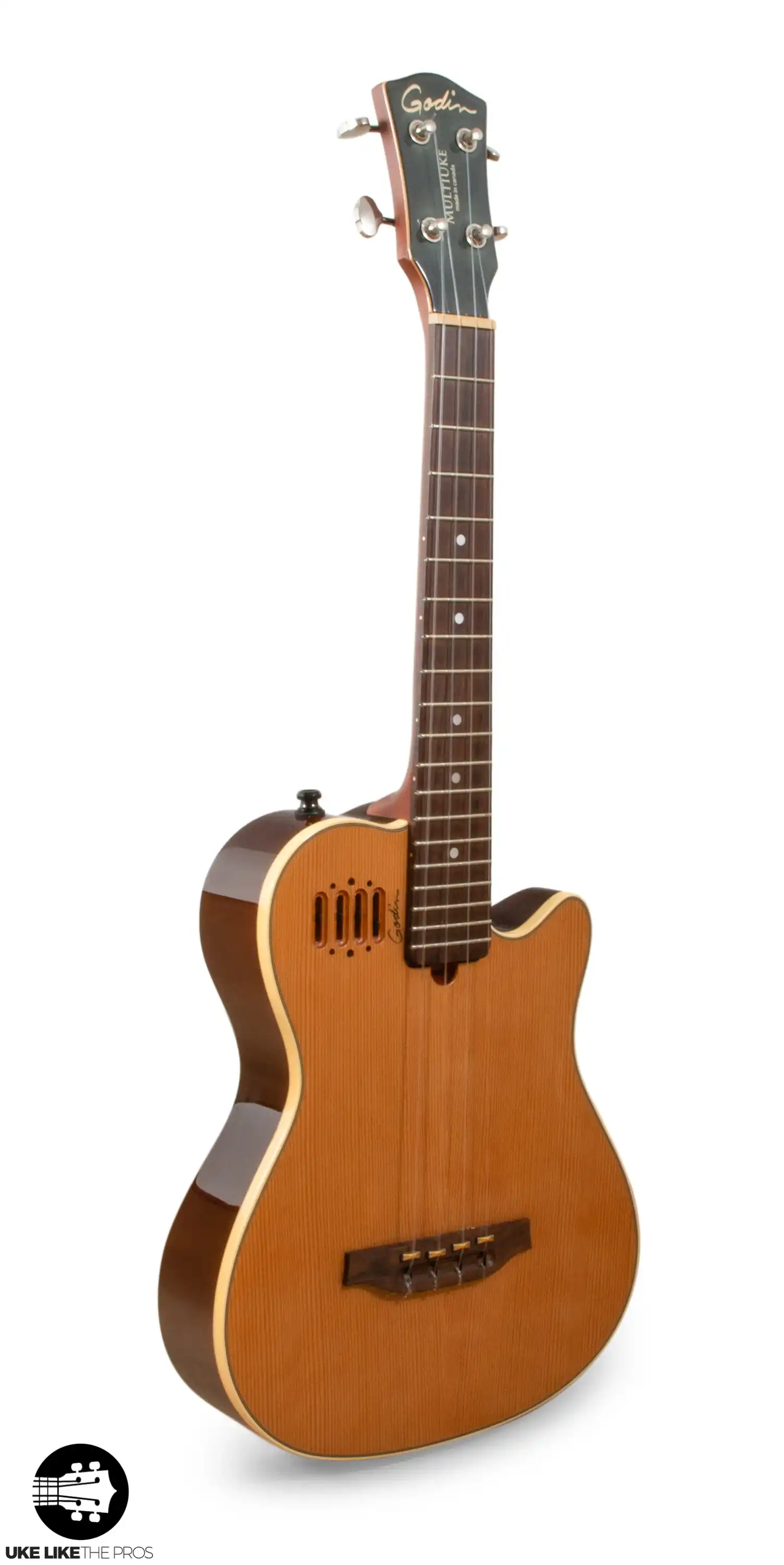 [PRE-OWNED] Godin Multi Uke HG Solid Cedar Electric Tenor Ukulele "Dark N' Stormy" - Image 3