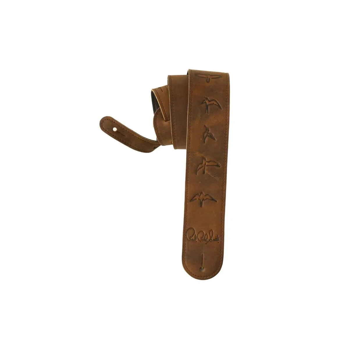 PRS Distressed Brown Leather Birds Strap