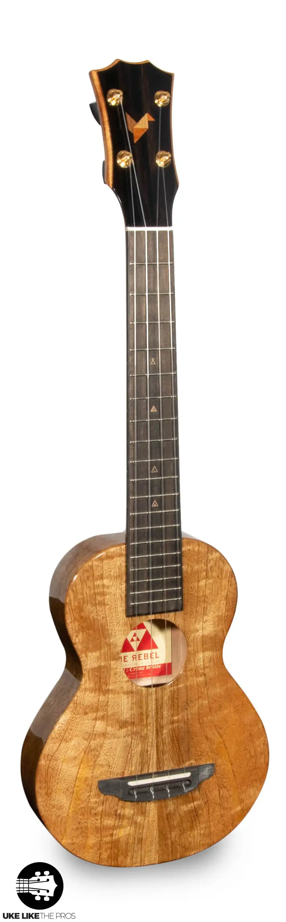Rebel Double Creme Longneck Super Concert Slimline Ukulele Solid Mango “Beckett” - Image 3
