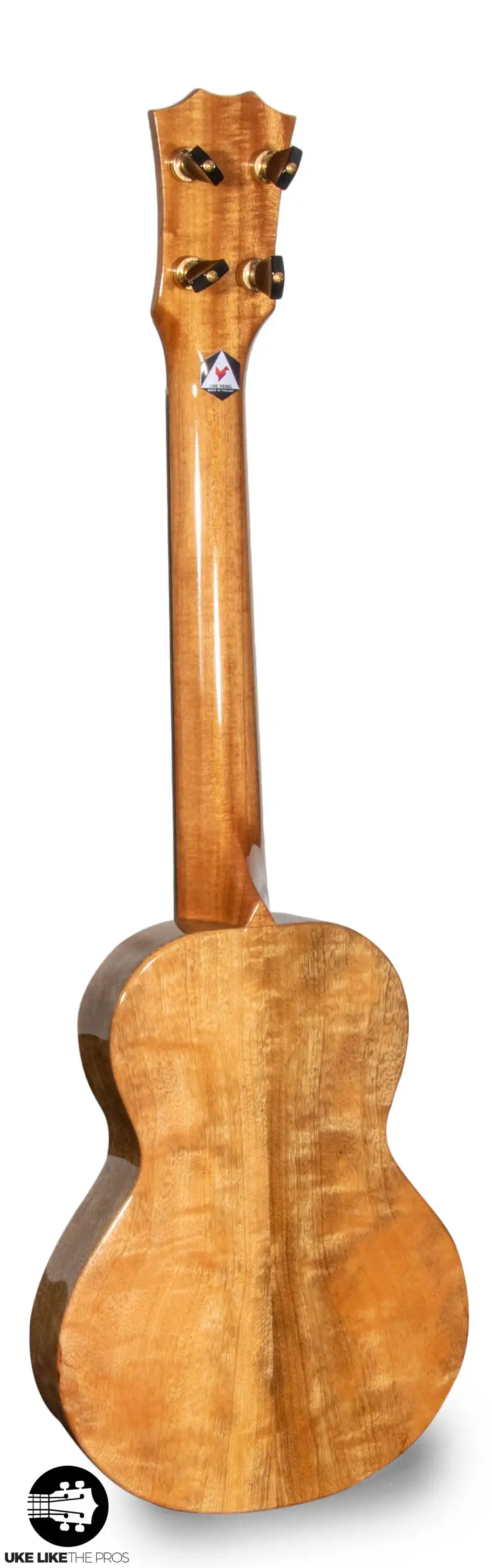 Rebel Double Creme Longneck Super Concert Slimline Ukulele Solid Mango “Beckett” - Image 4