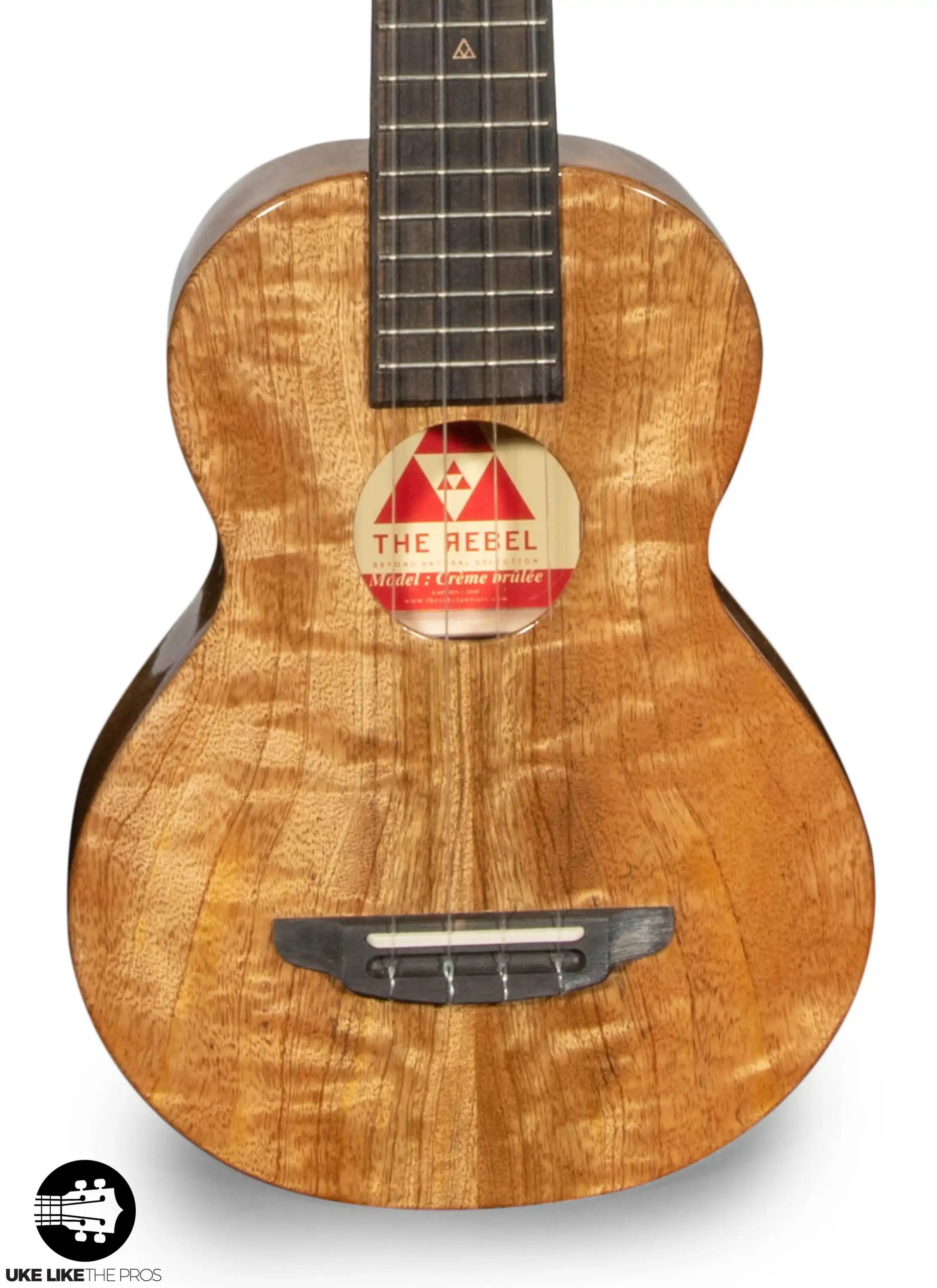 Rebel Double Creme Longneck Super Concert Slimline Ukulele Solid Mango “Beckett” - Image 5