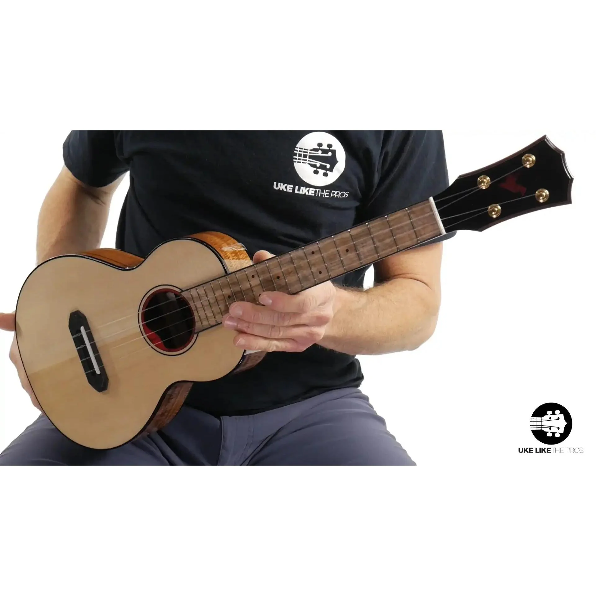 Rebel Pluto Tenor Ukulele Solid Spruce Top and Curly Acacia "Imperial Guard" - Image 3